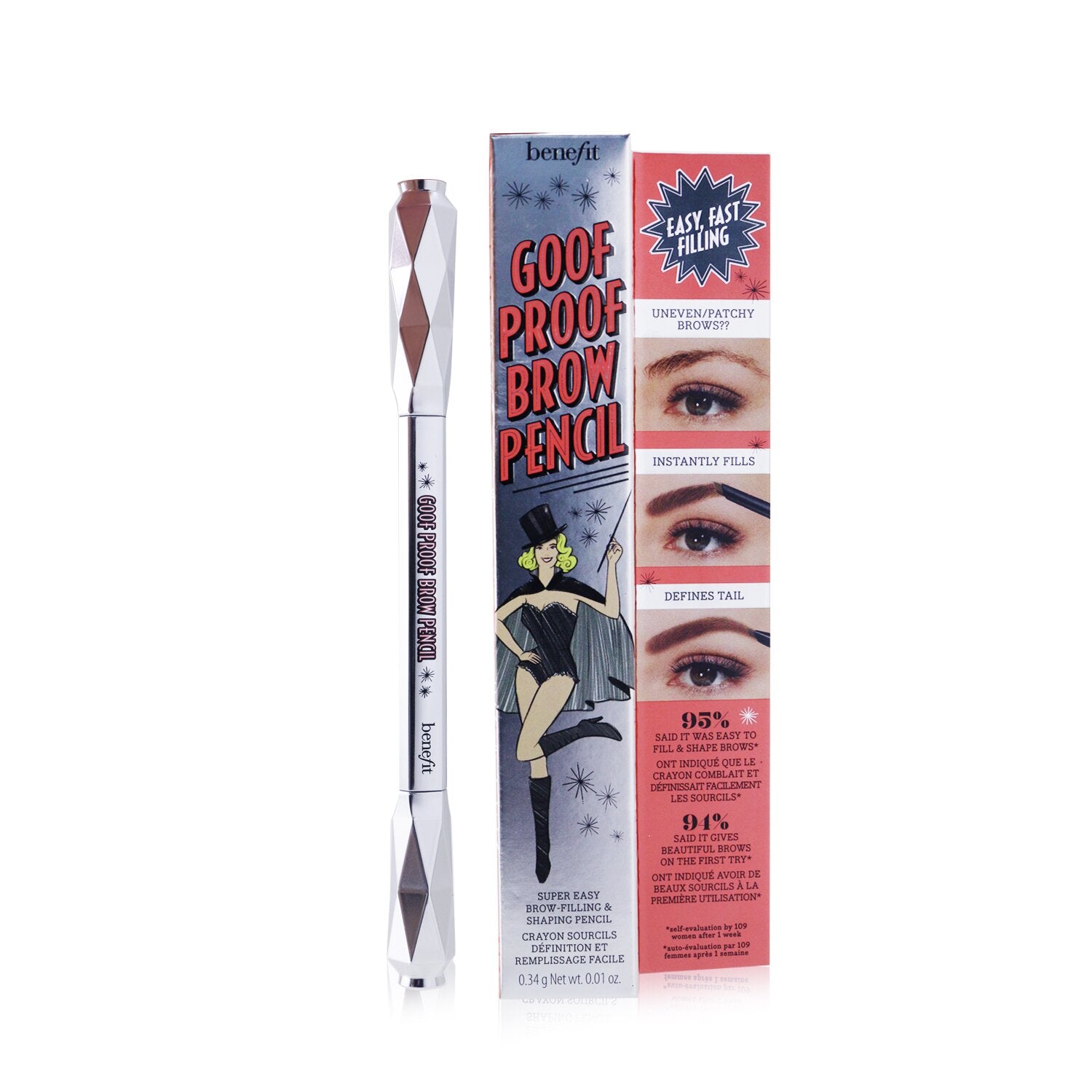 Benefit Goof Proof Brow Pencil - # 3.75 (Warm Medium Brown) 0.34g/0.01oz