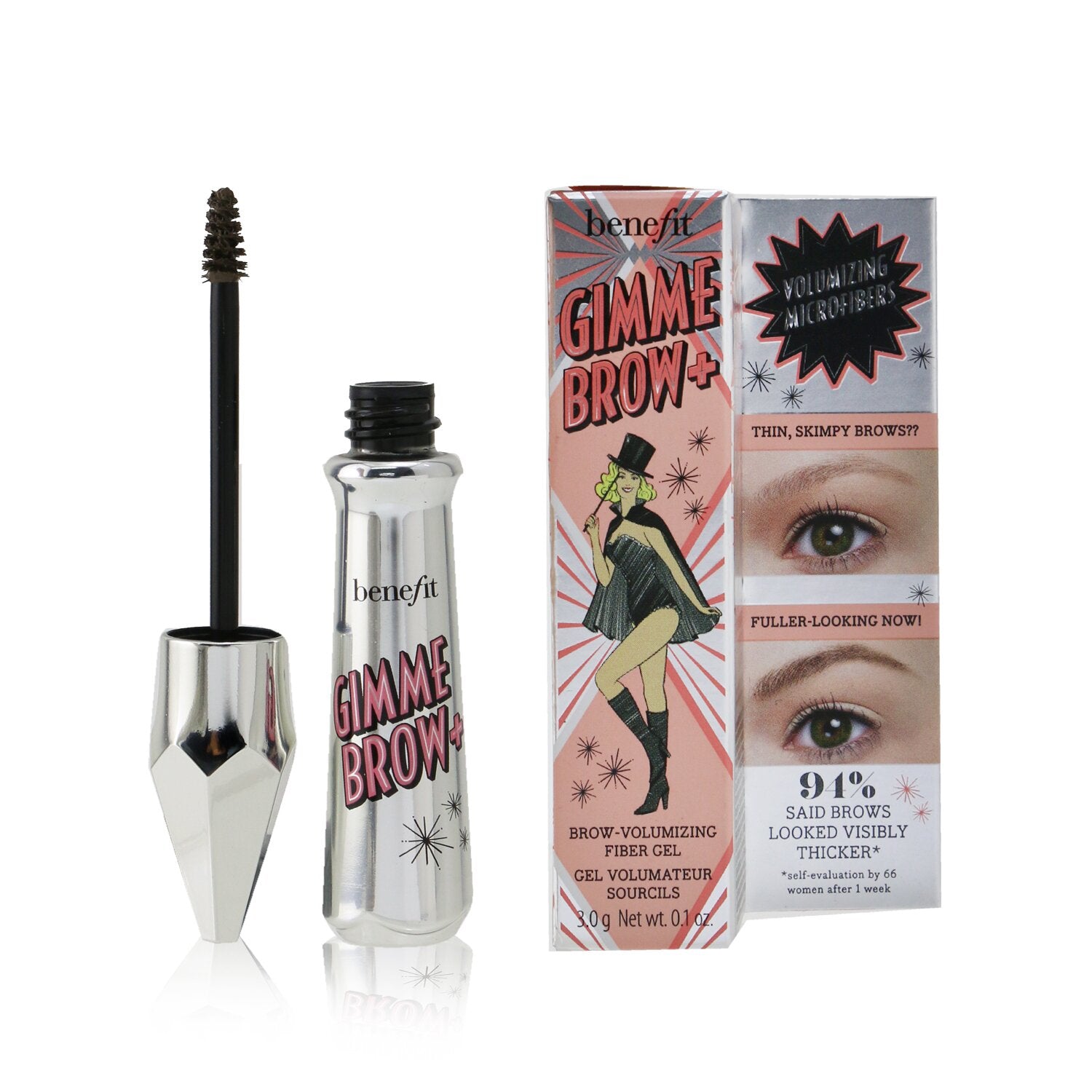 Benefit Gimme Brow+ Volumizing Fiber Gel - #4 (Warm Deep Brown) 3g/0.1oz