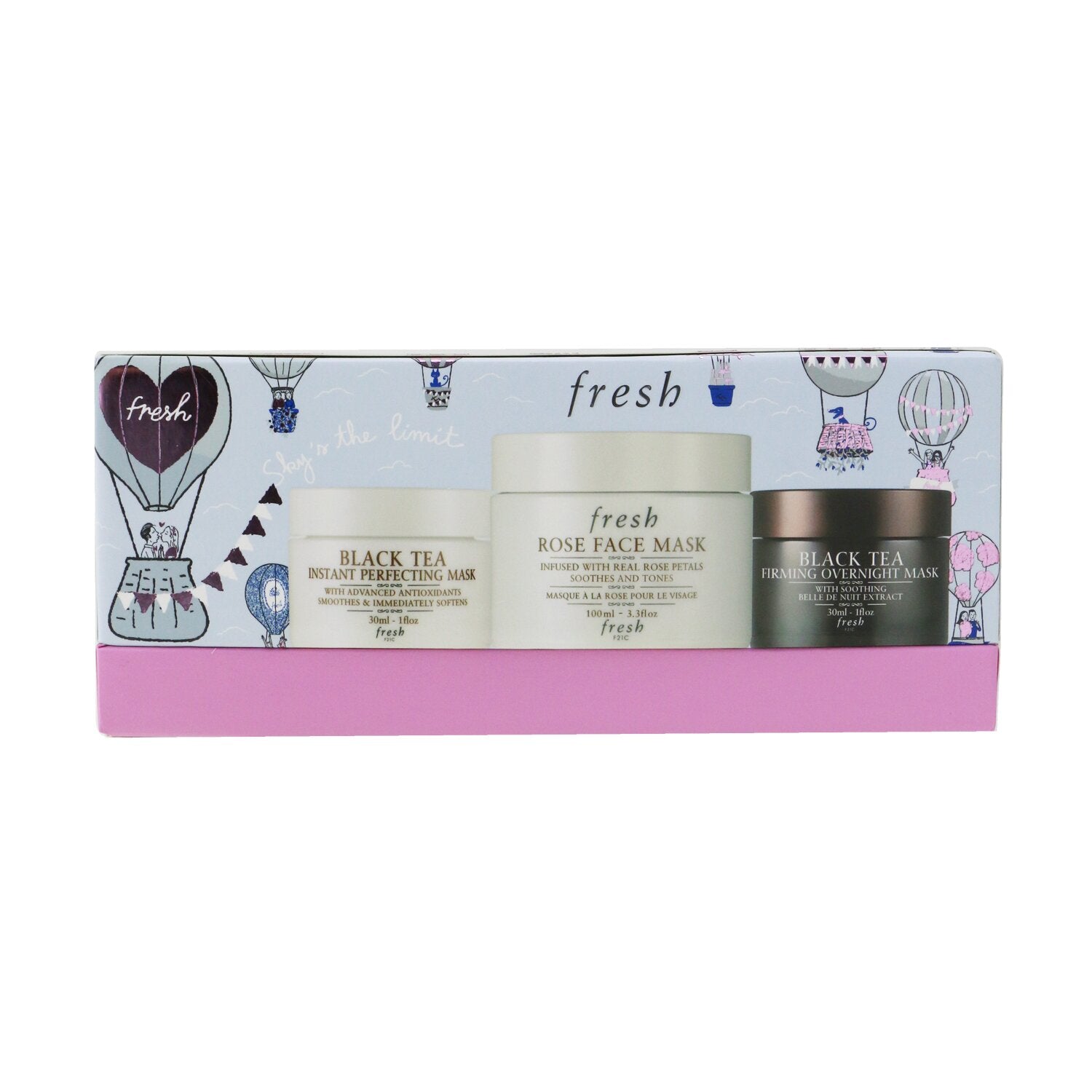 Fresh Face Mask Set: 1x Rose Face Mask - 100ml/3.3oz + 1x Black Tea Firming Over