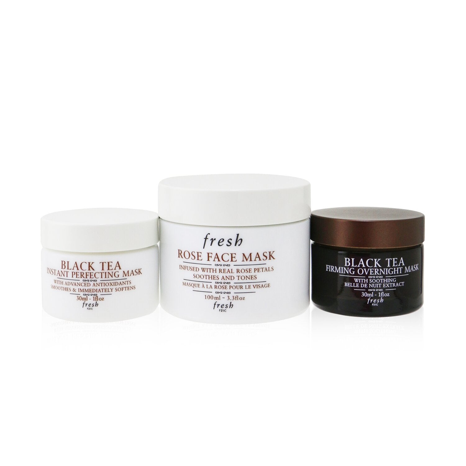 Fresh Face Mask Set: 1x Rose Face Mask - 100ml/3.3oz + 1x Black Tea Firming Over