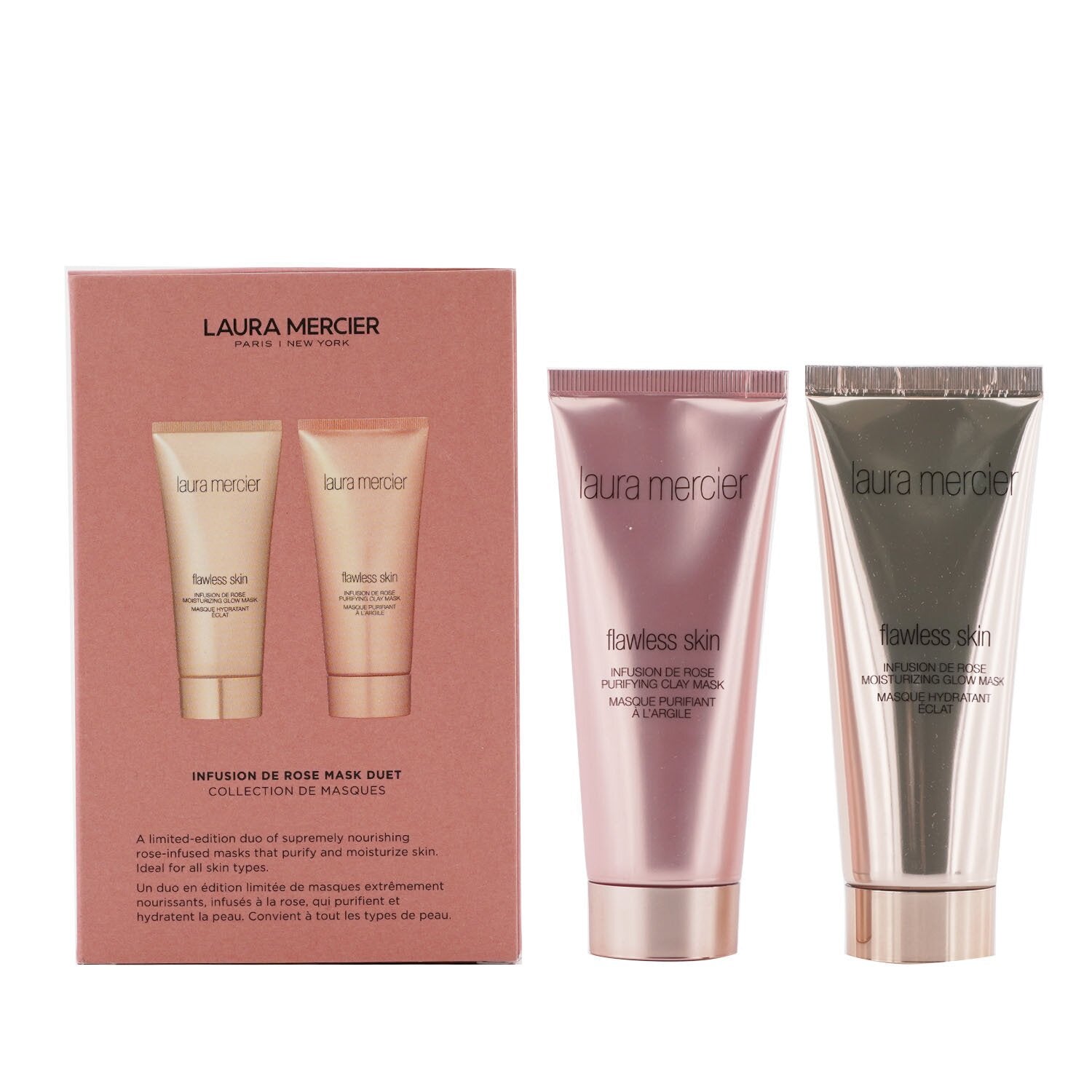 Laura Mercier Infusion De Rose Mask Duet Set: 1x Flawless Skin Infusion De Rose