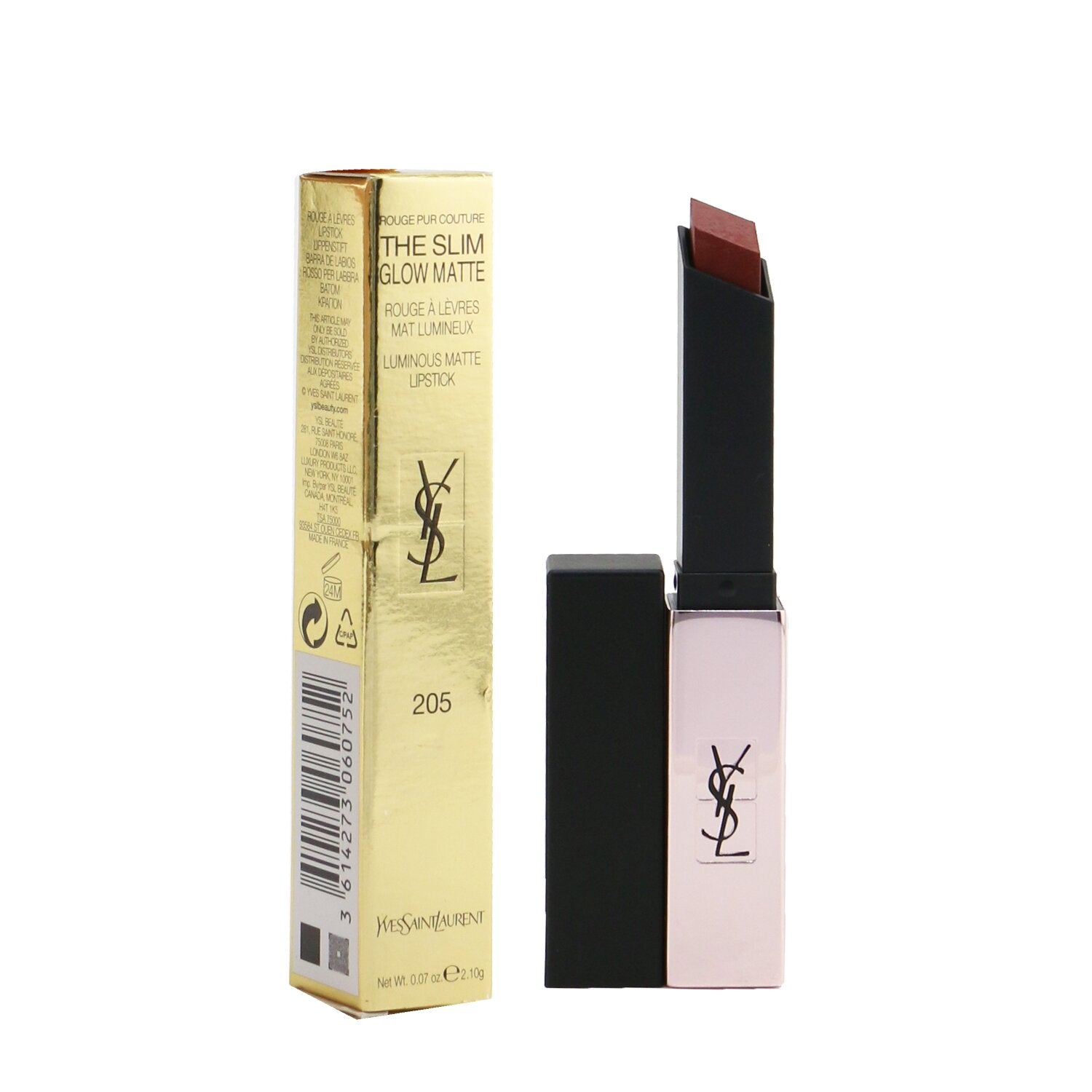 Yves Saint Laurent Rouge Pur Couture The Slim Glow Matte - # 205 Secret Rosewood