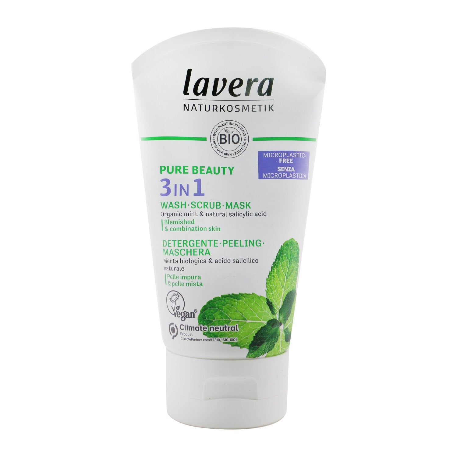 Lavera Pure Beauty 3 In 1 Wash, Scrub, Mask - For Blemished &amp; Combination Sk