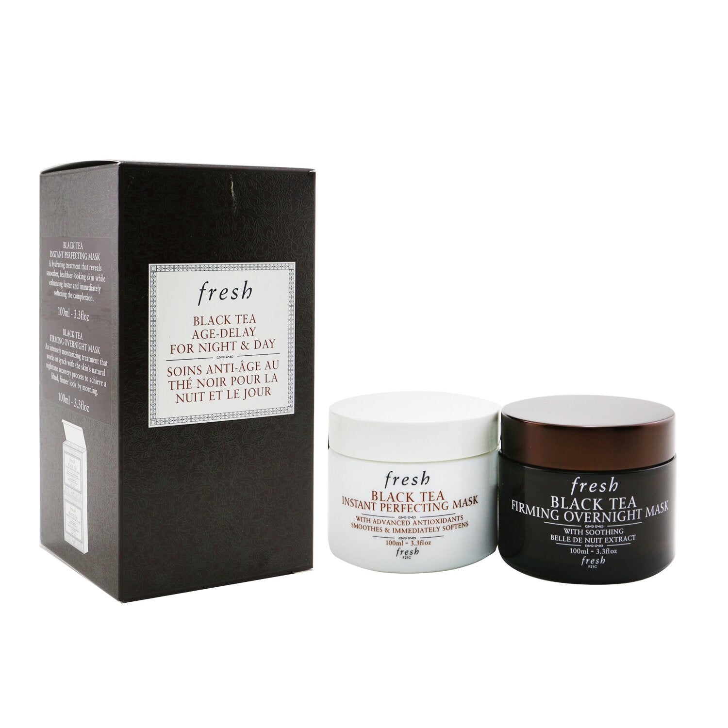 Fresh Black Tea Age-Delay For Night & Day Set: Black Tea Instant Perfecting Mask