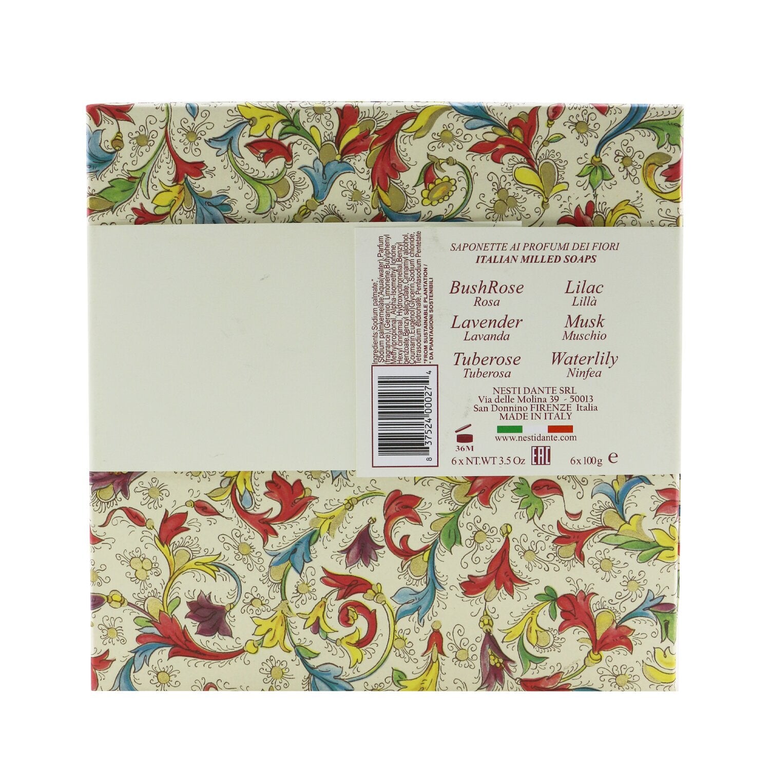 Nesti Dante Floral Notes Soap Set: (Lilac + BushRose + Tuberose + Lavender+ Wate