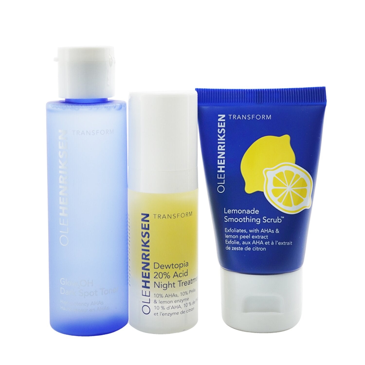 Ole Henriksen Acids Done Bright Set: Lemonade Smoothing Scrub 30g + Glow2OH Dark