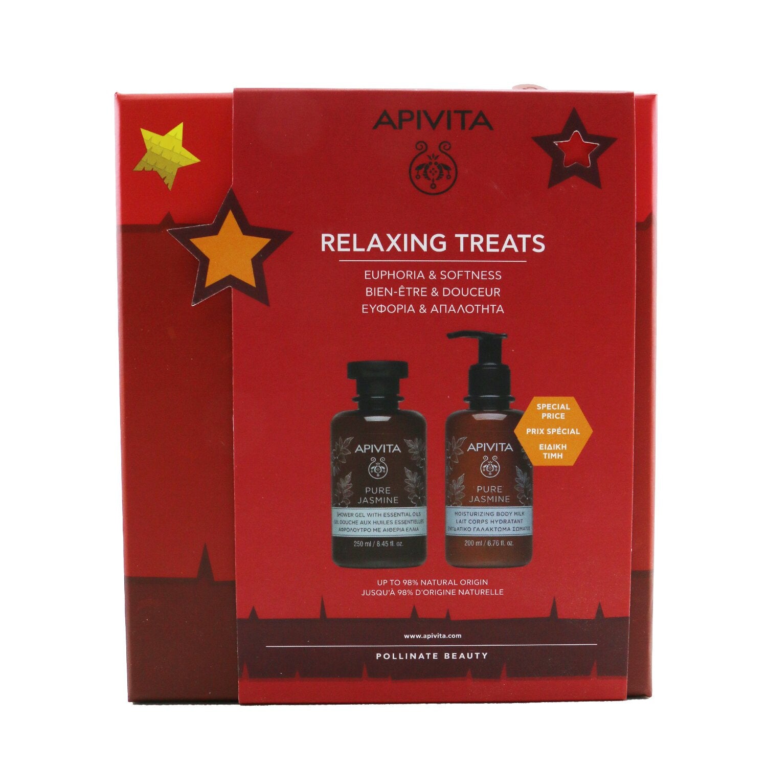 Apivita Relaxing Treats Euphoria & Softness Set: Pure Jasmine Shower Gel 250ml+