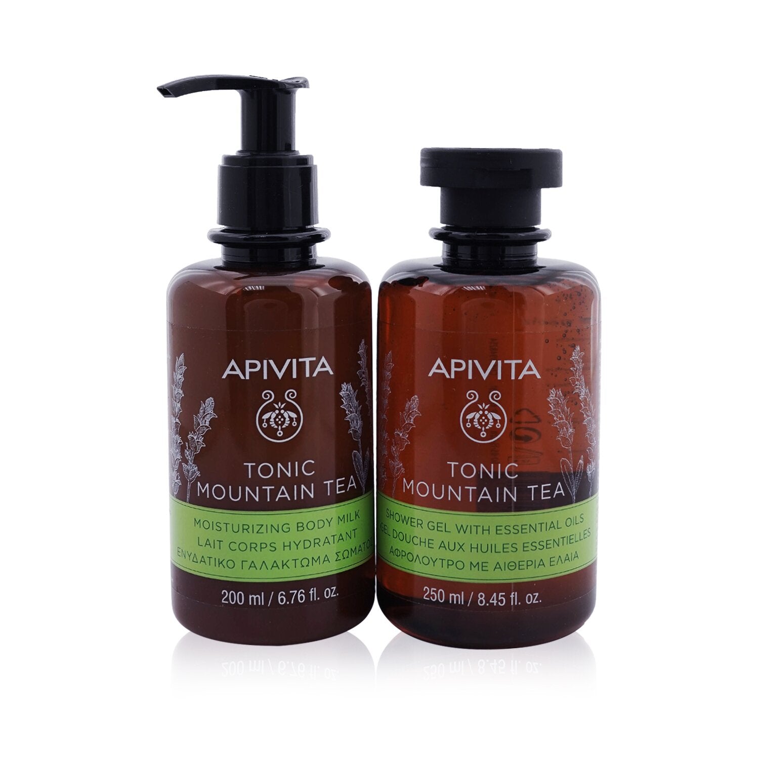 Apivita Uplift Your Mood Toning & Revitalization Set: Tonic Mountain Tea Shower