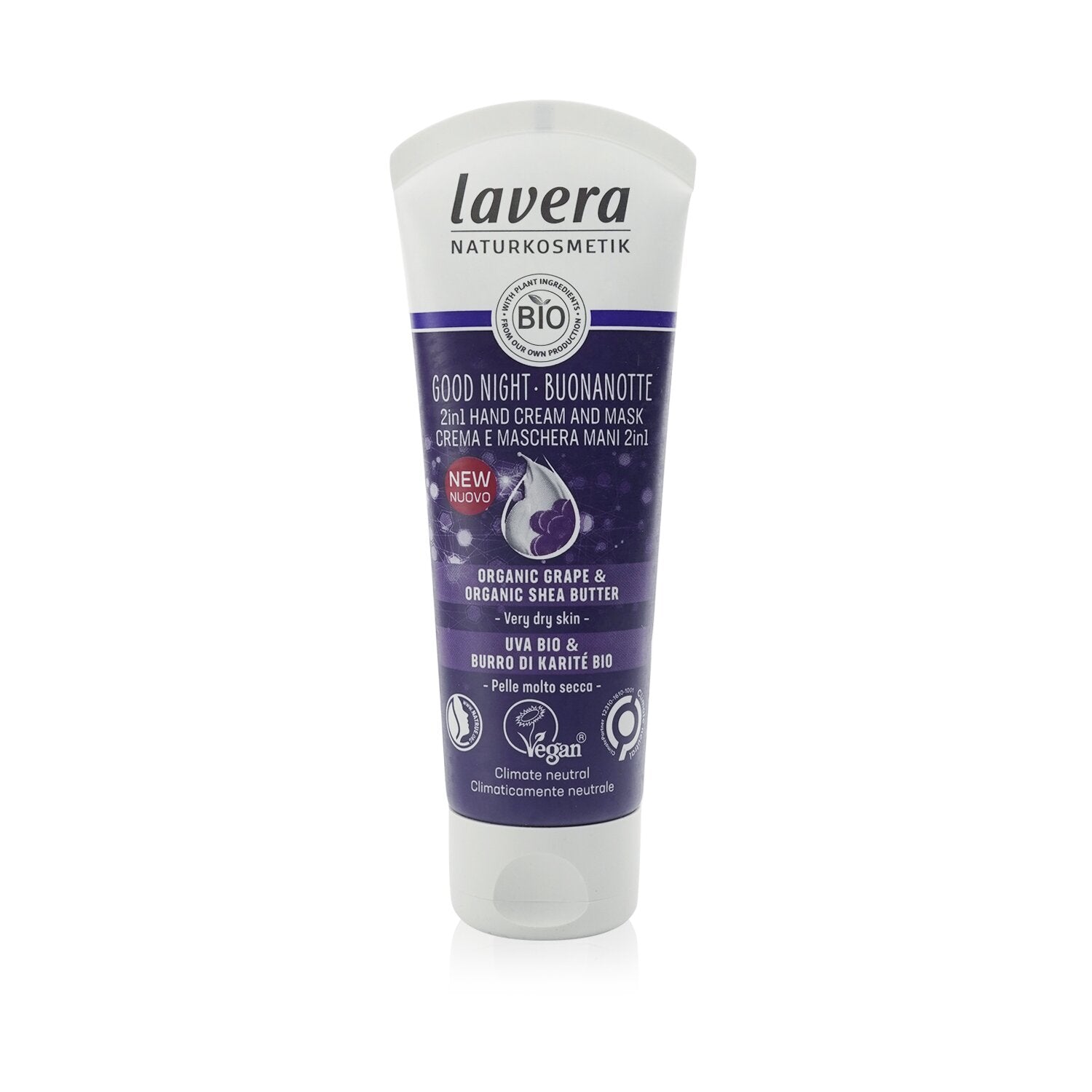 Lavera Good Night 2In1 Hand Cream & Mask Wirh Organic Grape & Organic Shea Butte