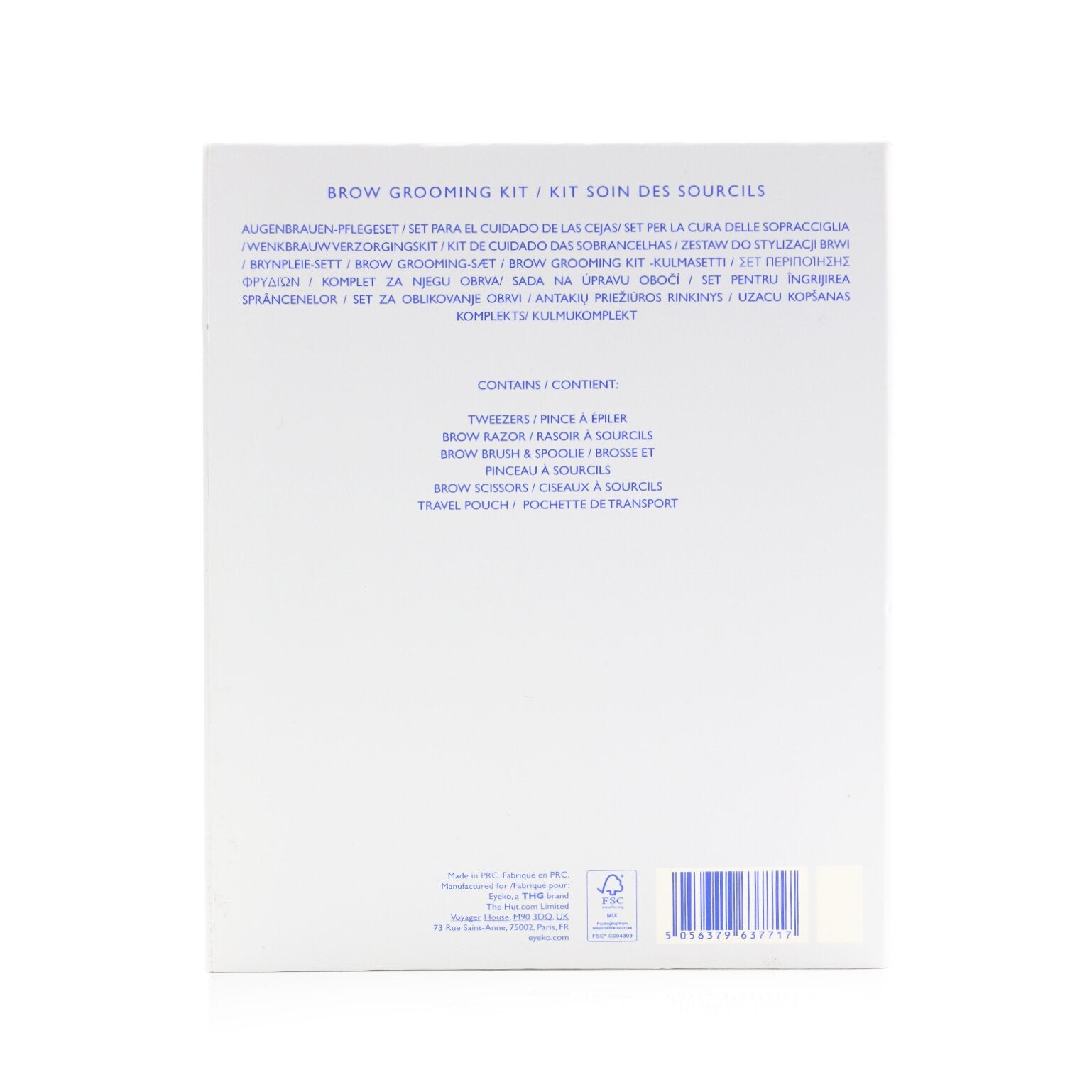 Eyeko Brow Grooming Kit: Brow Brush & Spoolie + Scissors + Tweezers + Brow Razor