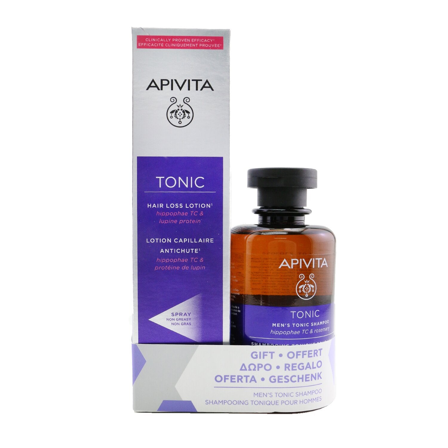 Apivita Hair Loss Lotion with Hippophae TC & Lupine Protein 150ml (Free: Men's T