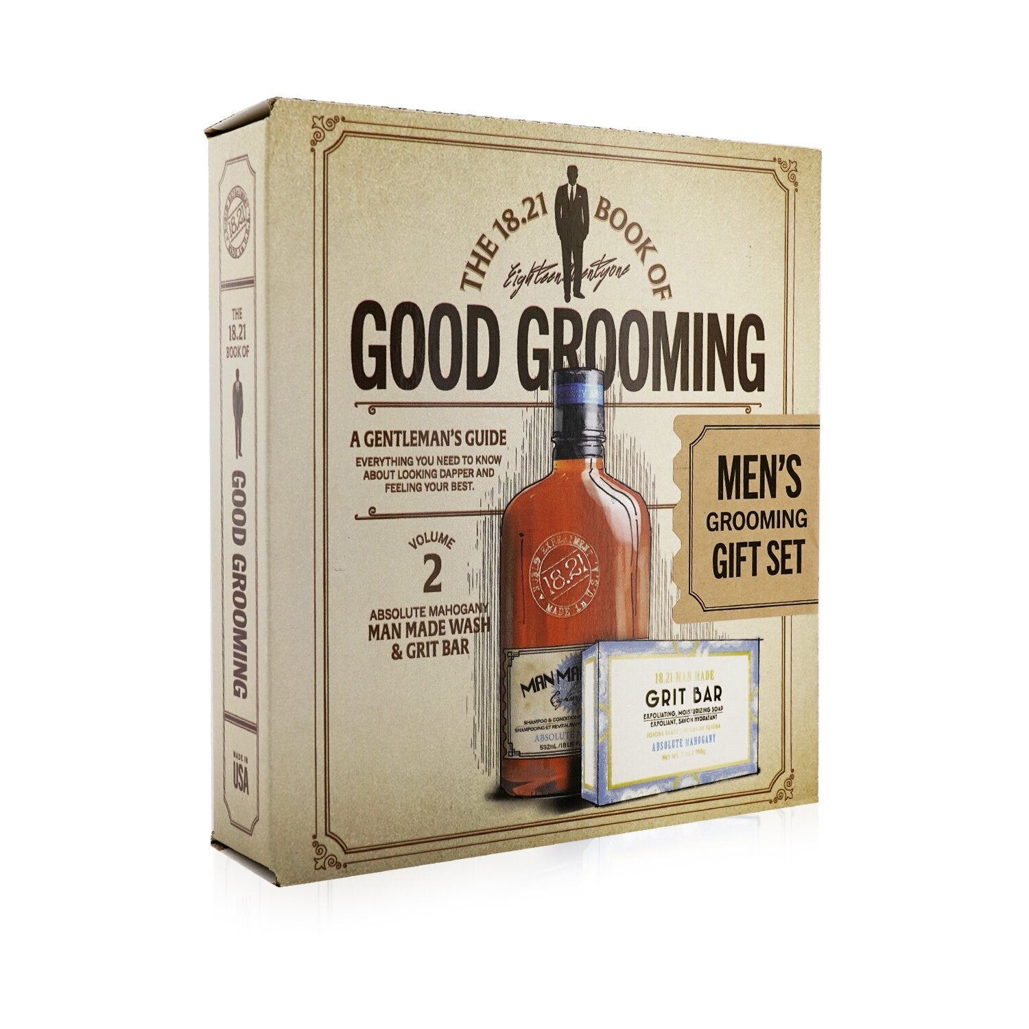 18.21 Man Made Book of Good Grooming Gift Set Volume 2: Absolute Mahogany (Wash