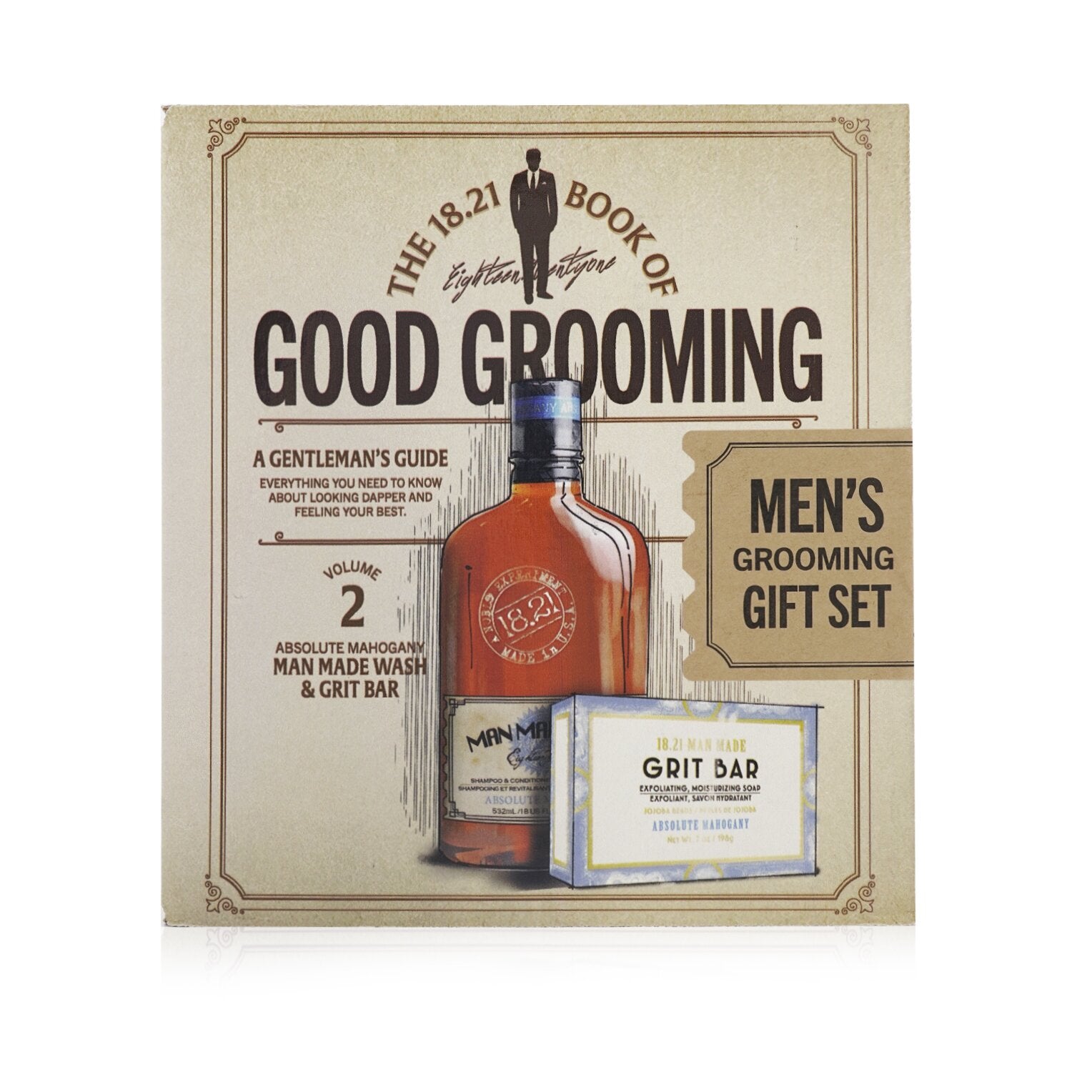 18.21 Man Made Book of Good Grooming Gift Set Volume 2: Absolute Mahogany (Wash