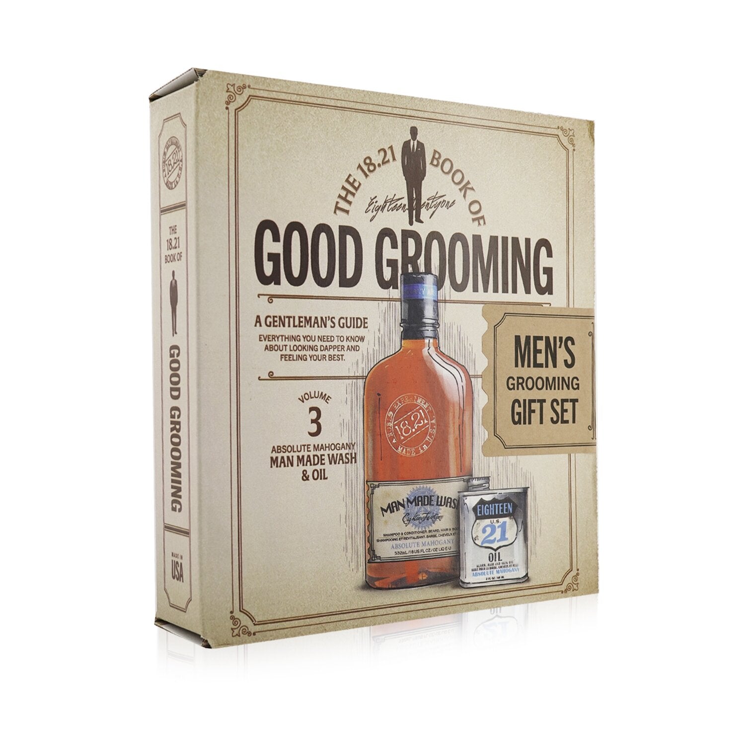 18.21 Man Made Book of Good Grooming Gift Set Volume 3: Absolute Mahogany (Wash