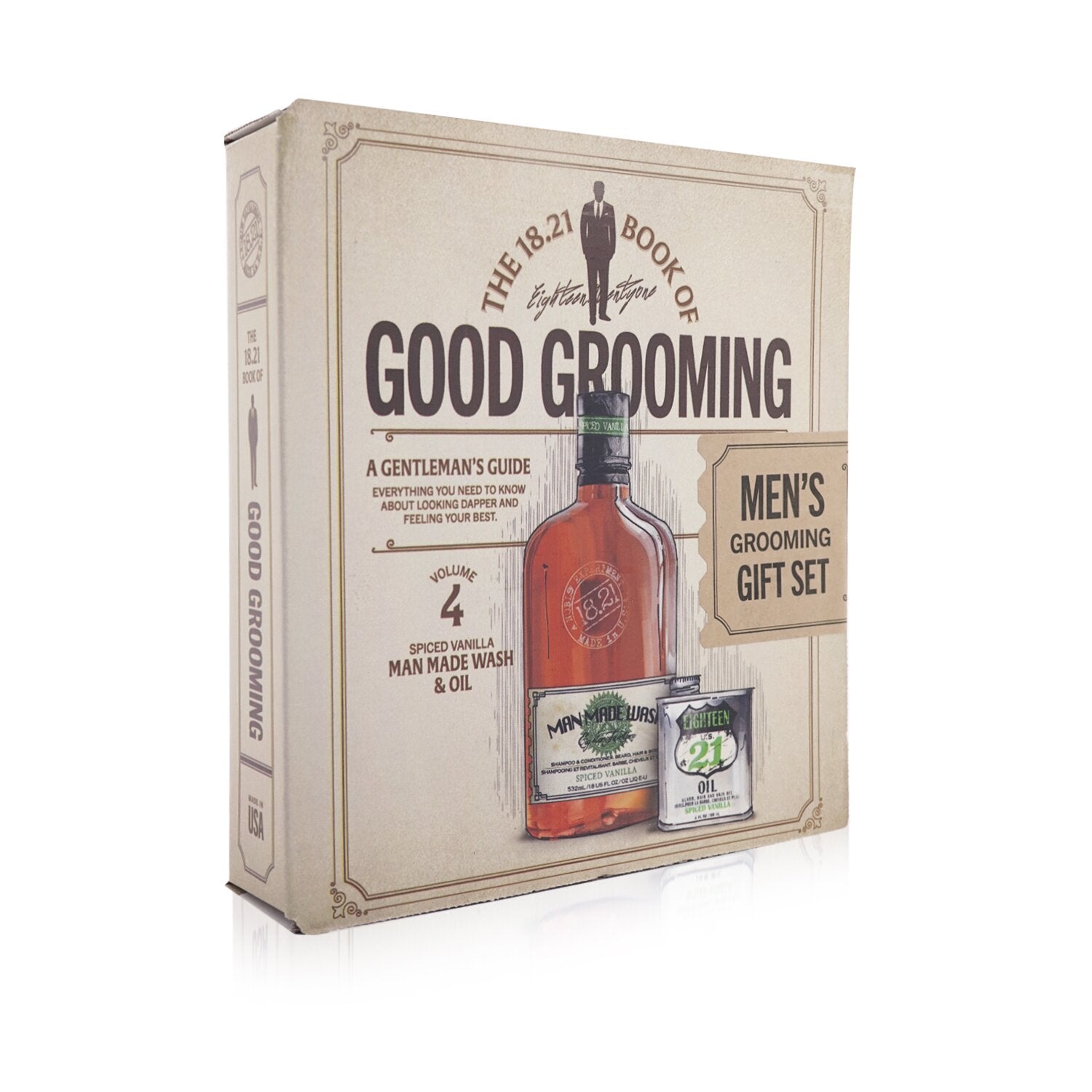 18.21 Man Made Book of Good Grooming Gift Set Volume 4: Spiced Vanilla (Wash 532