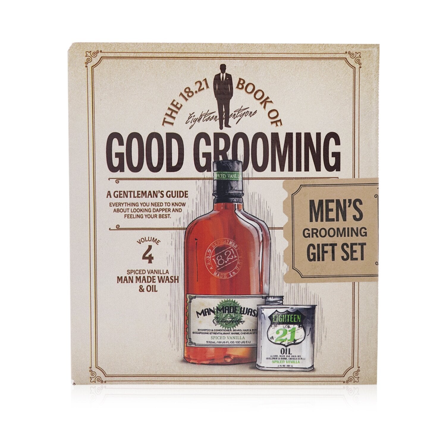 18.21 Man Made Book of Good Grooming Gift Set Volume 4: Spiced Vanilla (Wash 532