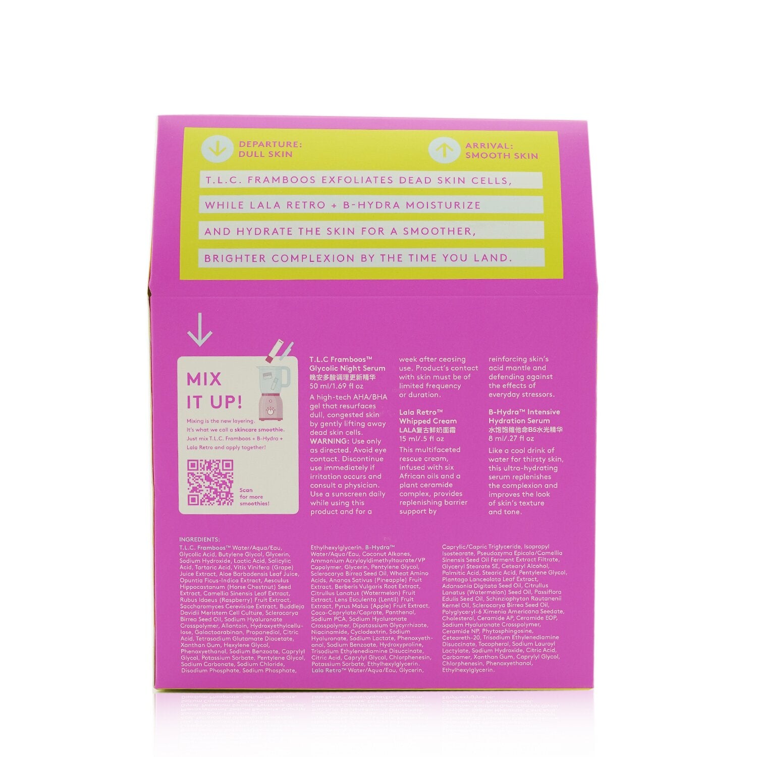 Drunk Elephant The TakeOff Kit: T.L.C Framboos Night Serum 50ml+ B-Hydra Serum 8