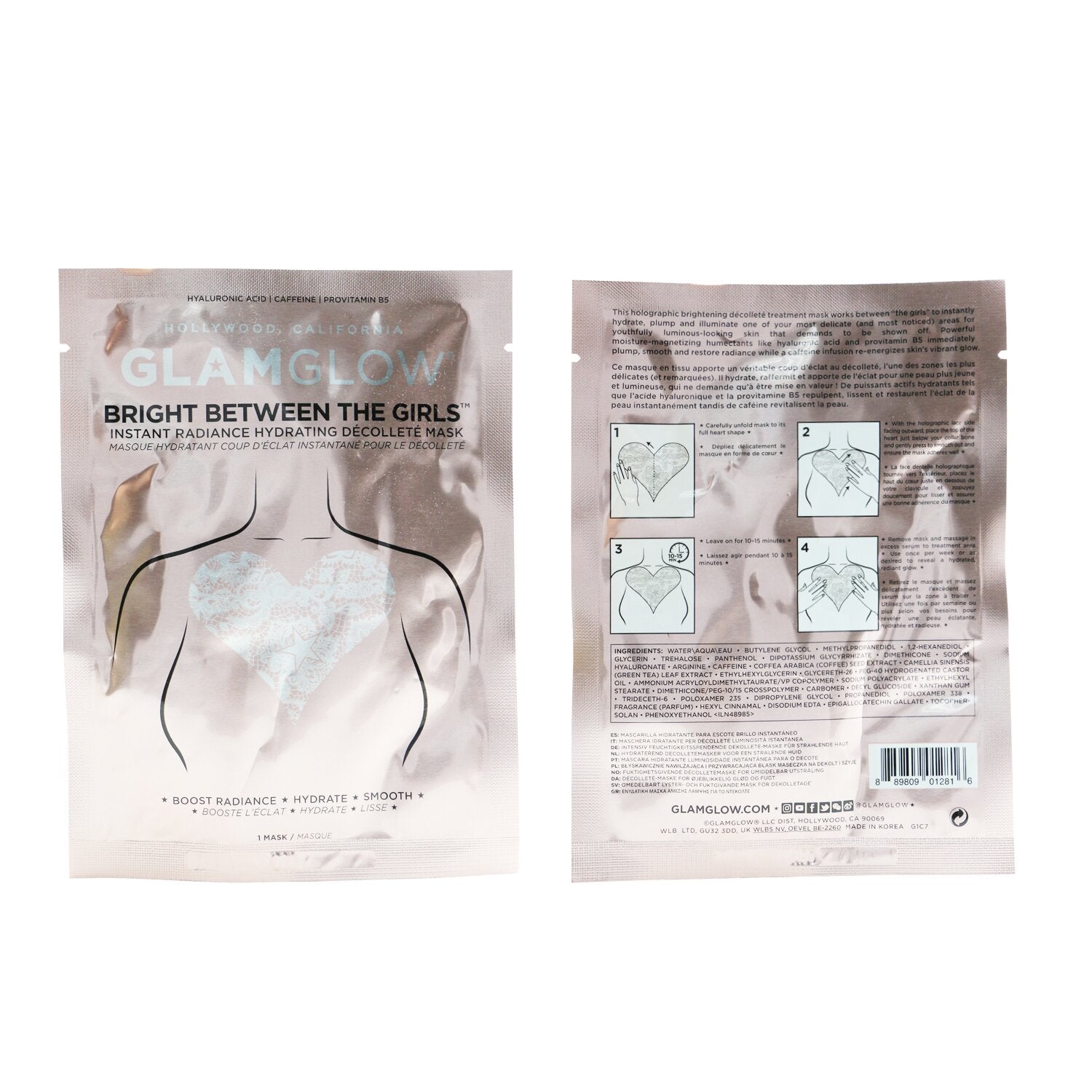 Glamglow Bright Between The Girls Instant Radiance Hydrating Decollete Mask 1she