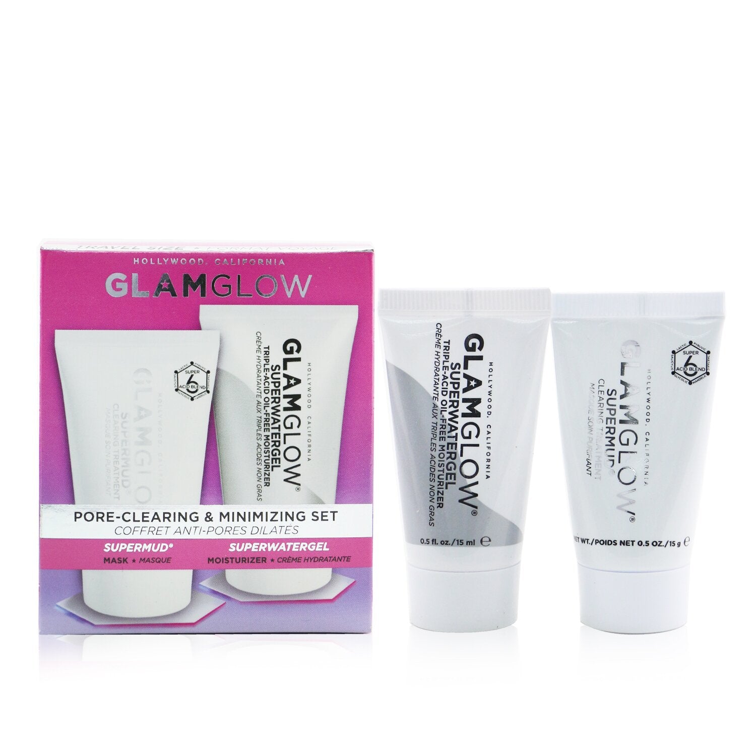 Glamglow Pore-Clearing & Minimizing Set: Supermud Clearing Treatment 15g + Super
