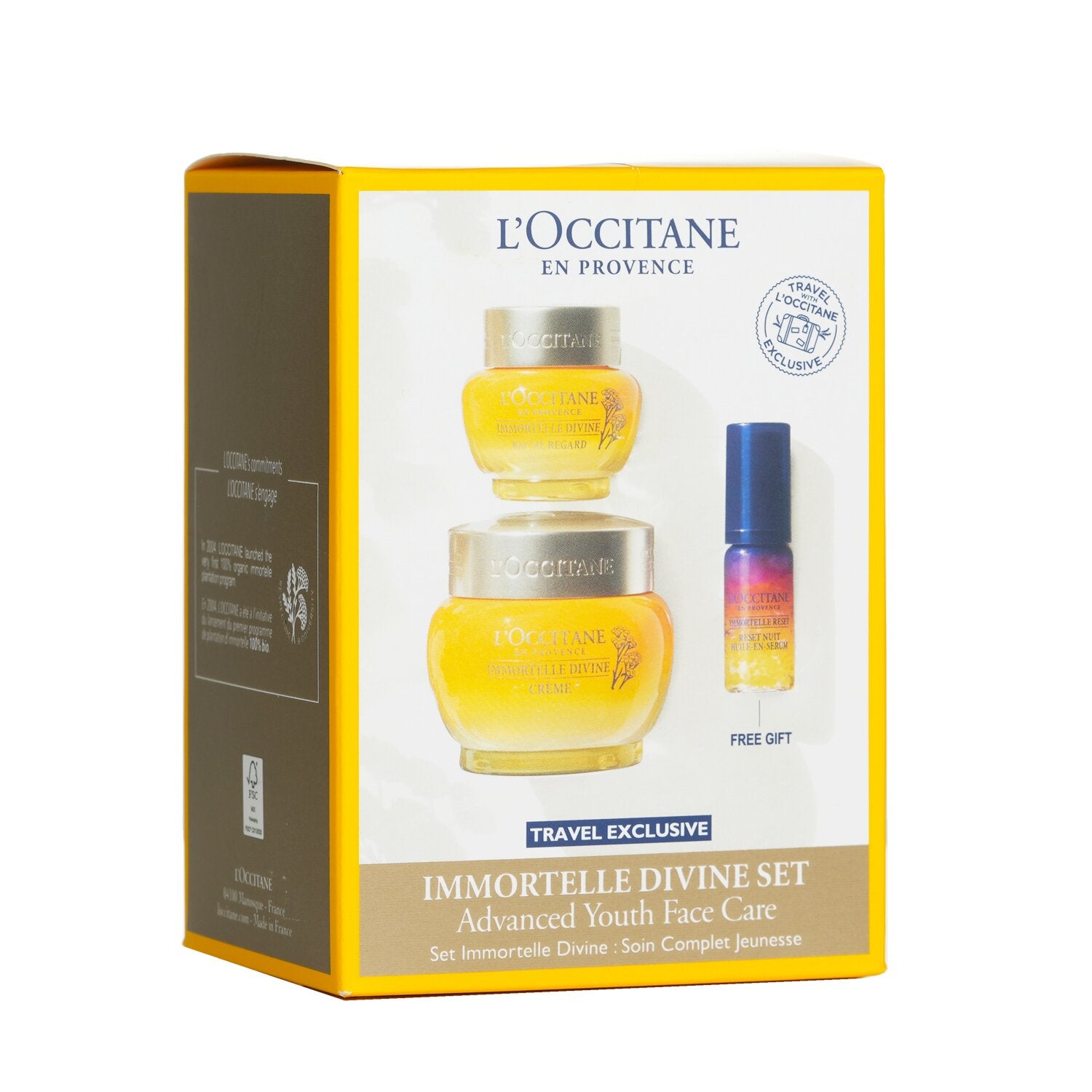 L'Occitane Immortelle Divine Set: Cream 50ml + Eye Balm 15ml + Overnight Reset O