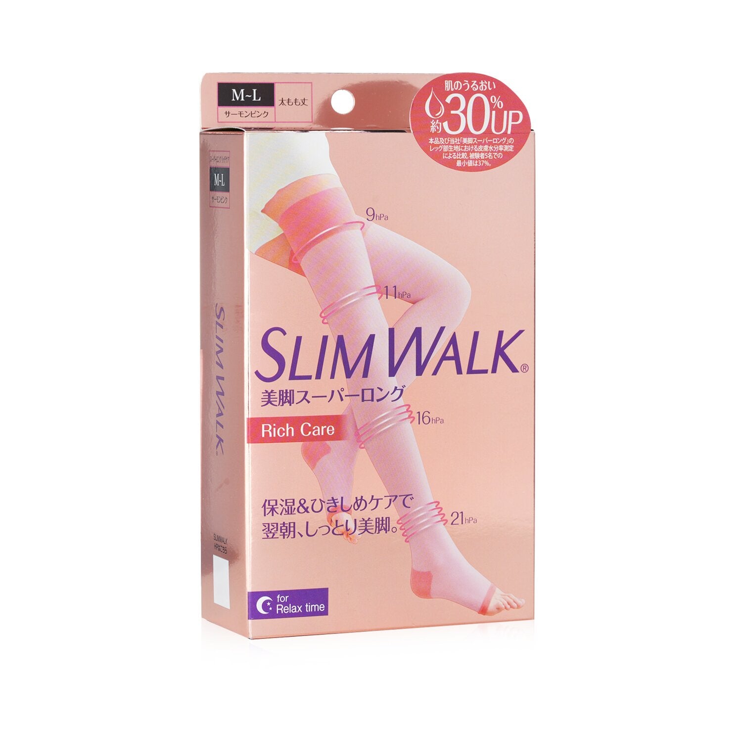 SlimWalk Compression Open-Toe Socks For Relax, Moisturizing - # Pink (Size: M-L)