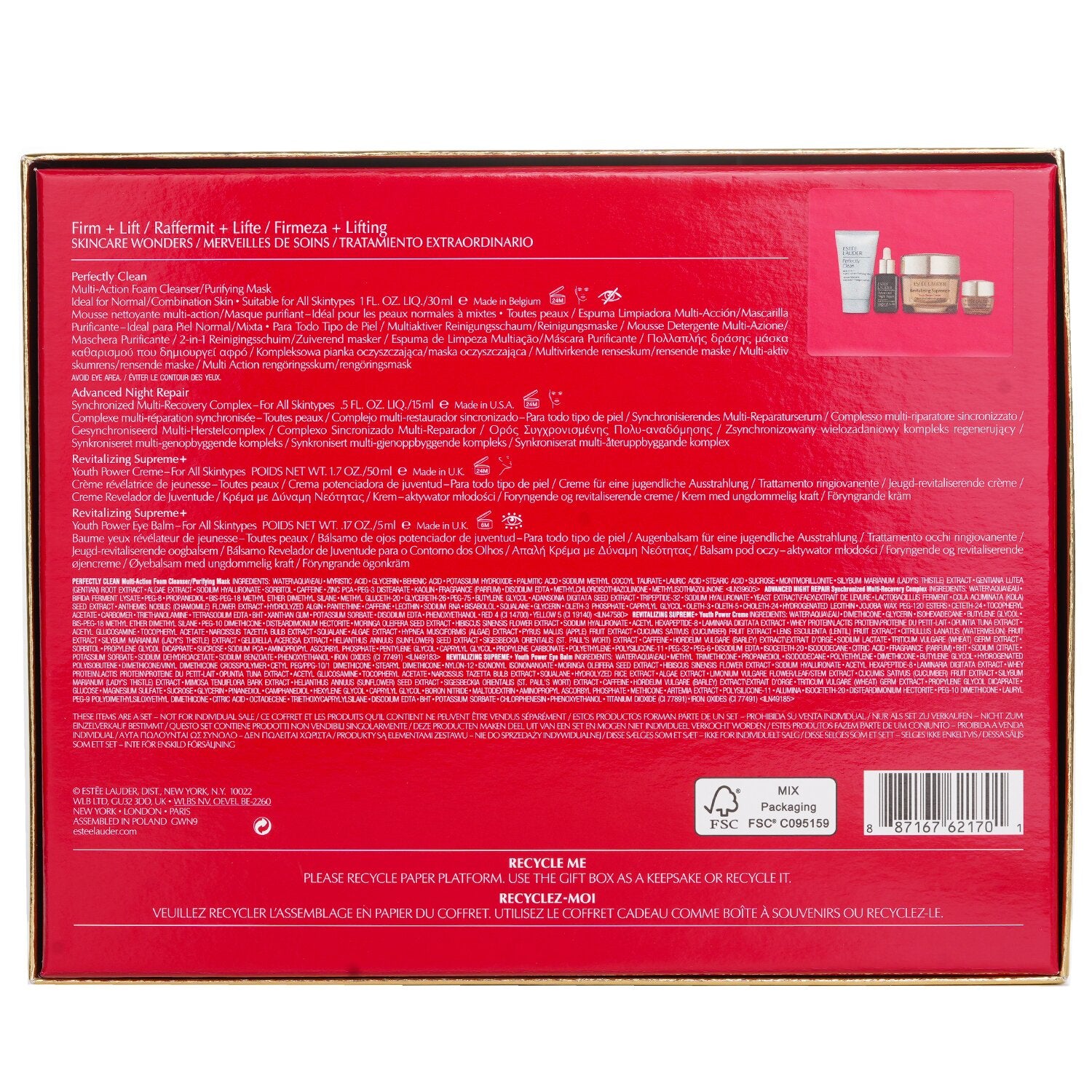 Estee Lauder Firm And Lift Wonders Set: Perfectly Clean Cleanser + Advanced Nigh