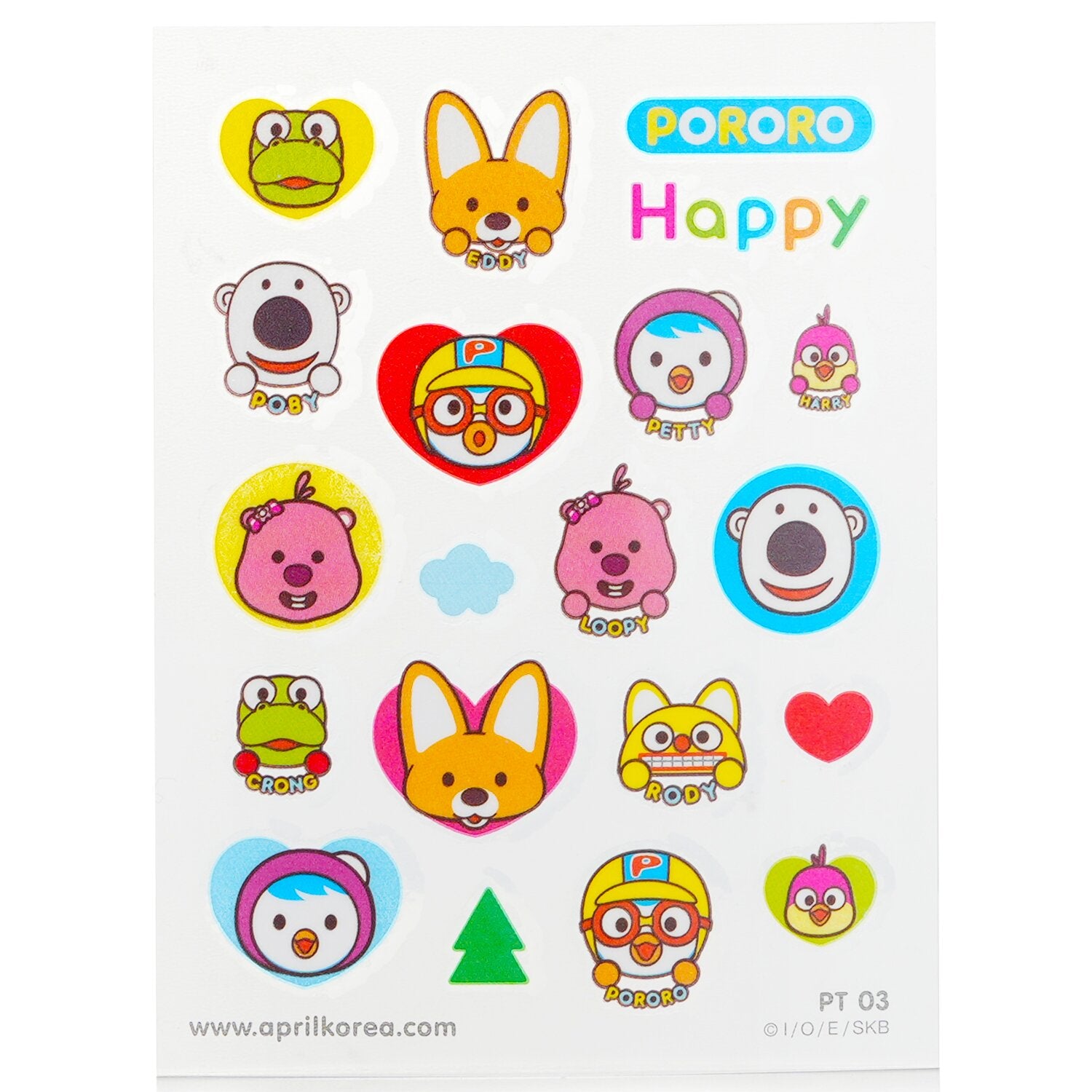 April Korea Pororo Body Sticker  1pc