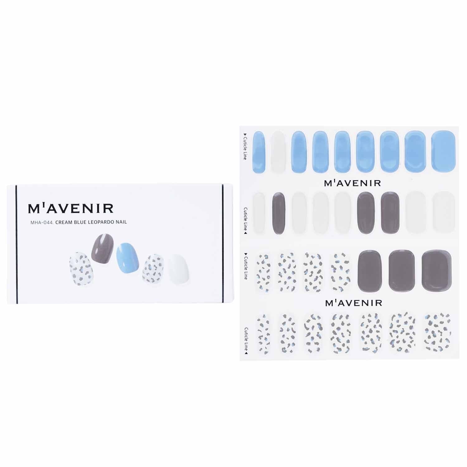 Mavenir Nail Sticker (Patterned) - # Cream Blue Leopardo Nail  32pcs