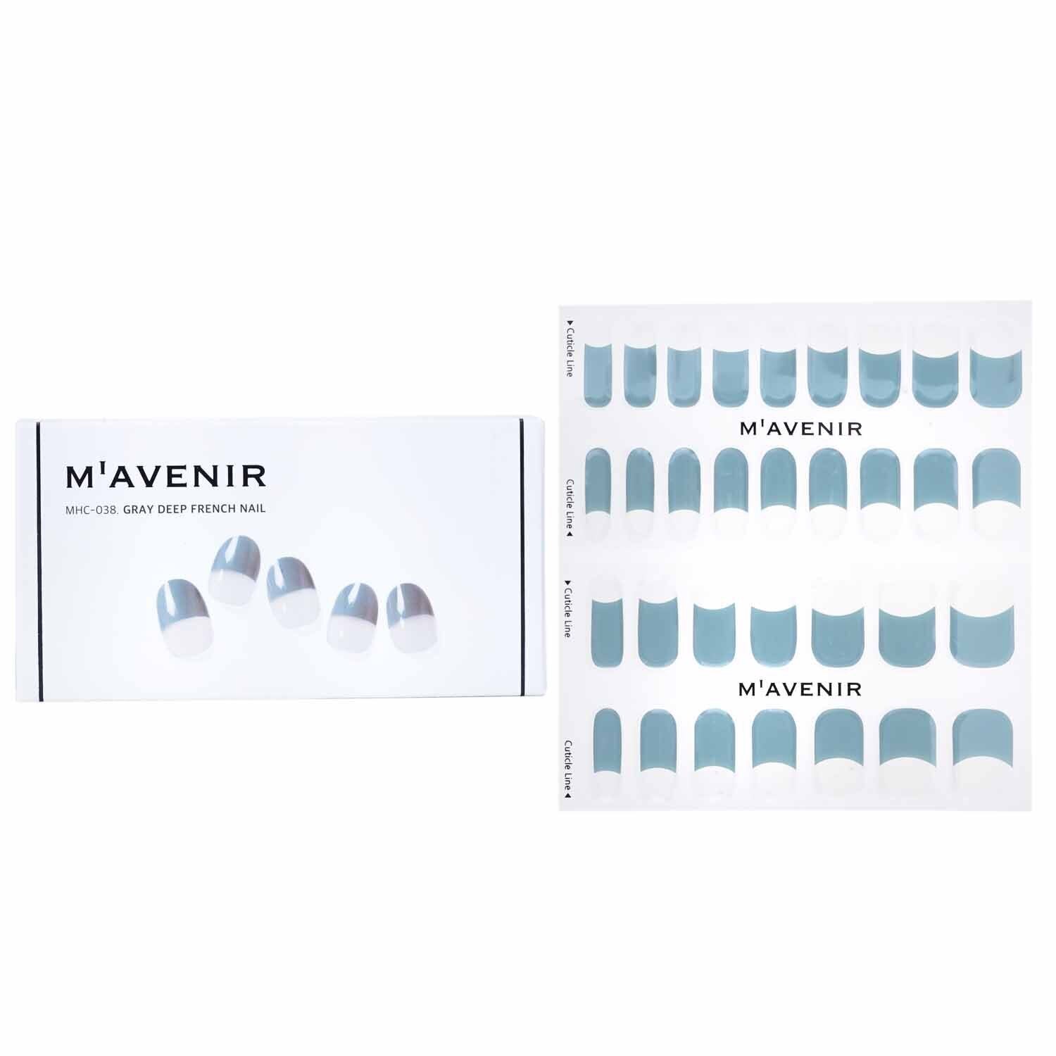 Mavenir Nail Sticker (Blue) - # Gray Deep French Nail  32pcs