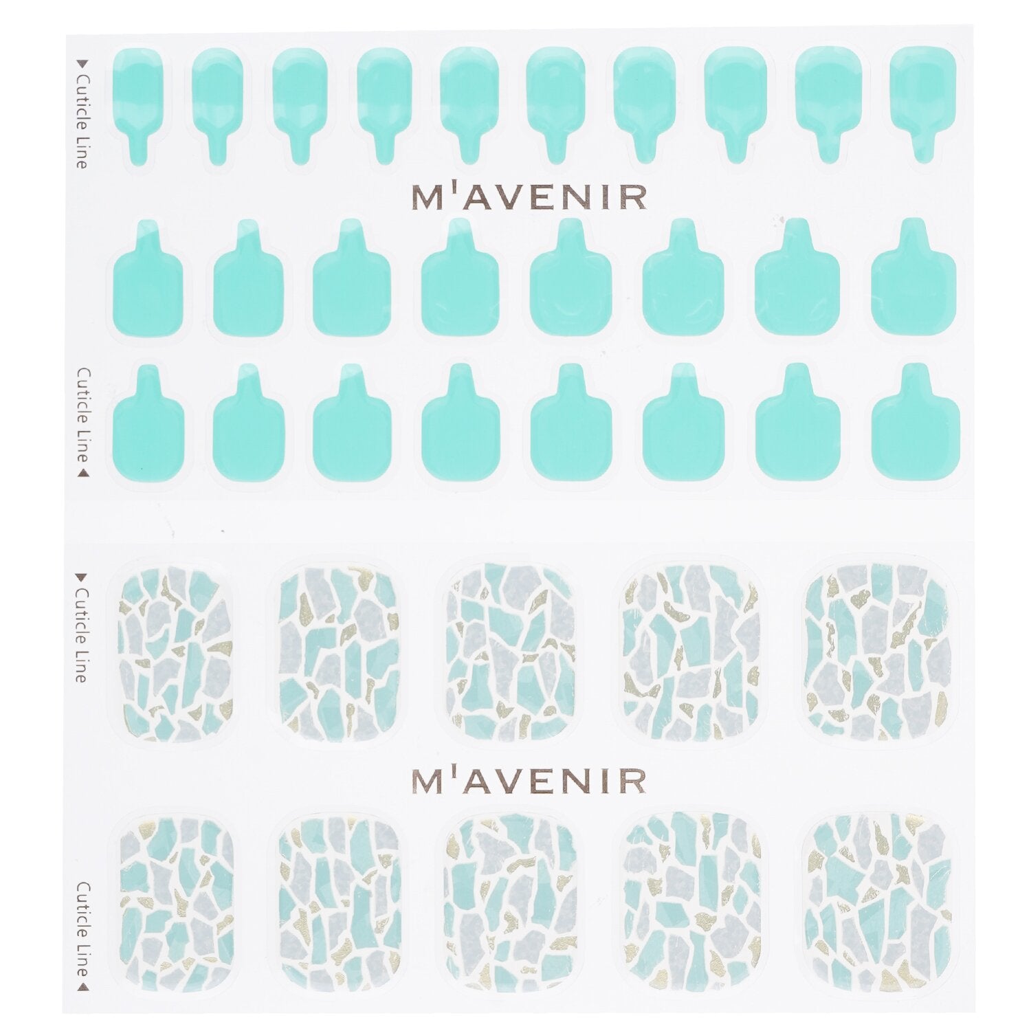 Mavenir Nail Sticker (Blue) - # Shell With Jade Pedi  36pcs