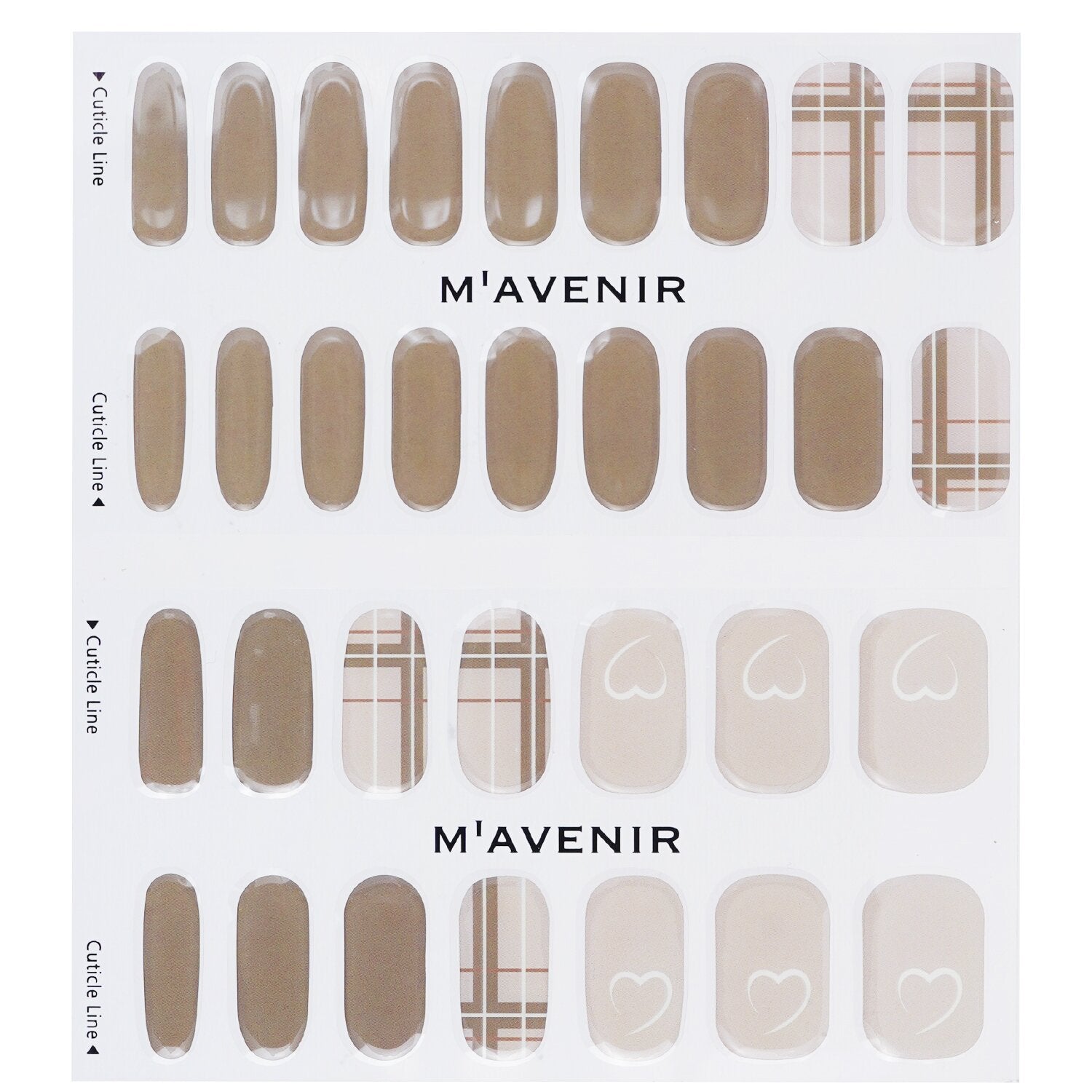 Mavenir Nail Sticker (Brown) - # Brown Milk Tea Nail  32pcs