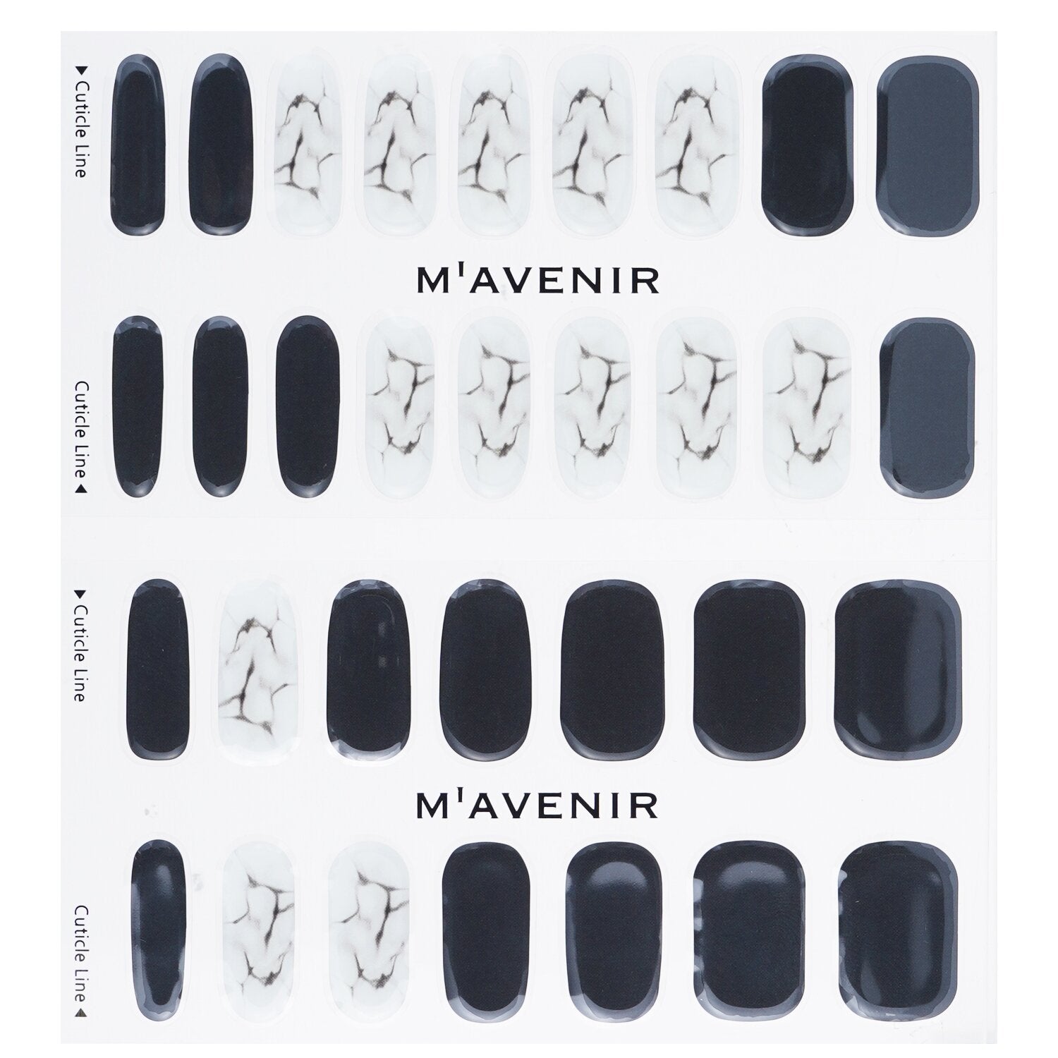 Mavenir Nail Sticker (Black) - # Marble Nail  32pcs