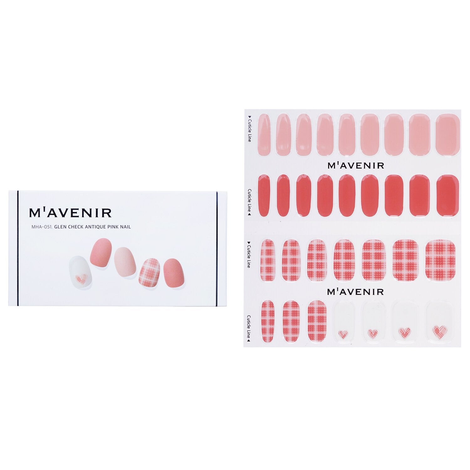 Mavenir Nail Sticker (Pink) - # Glen Check Antique Pink Nail  32pcs