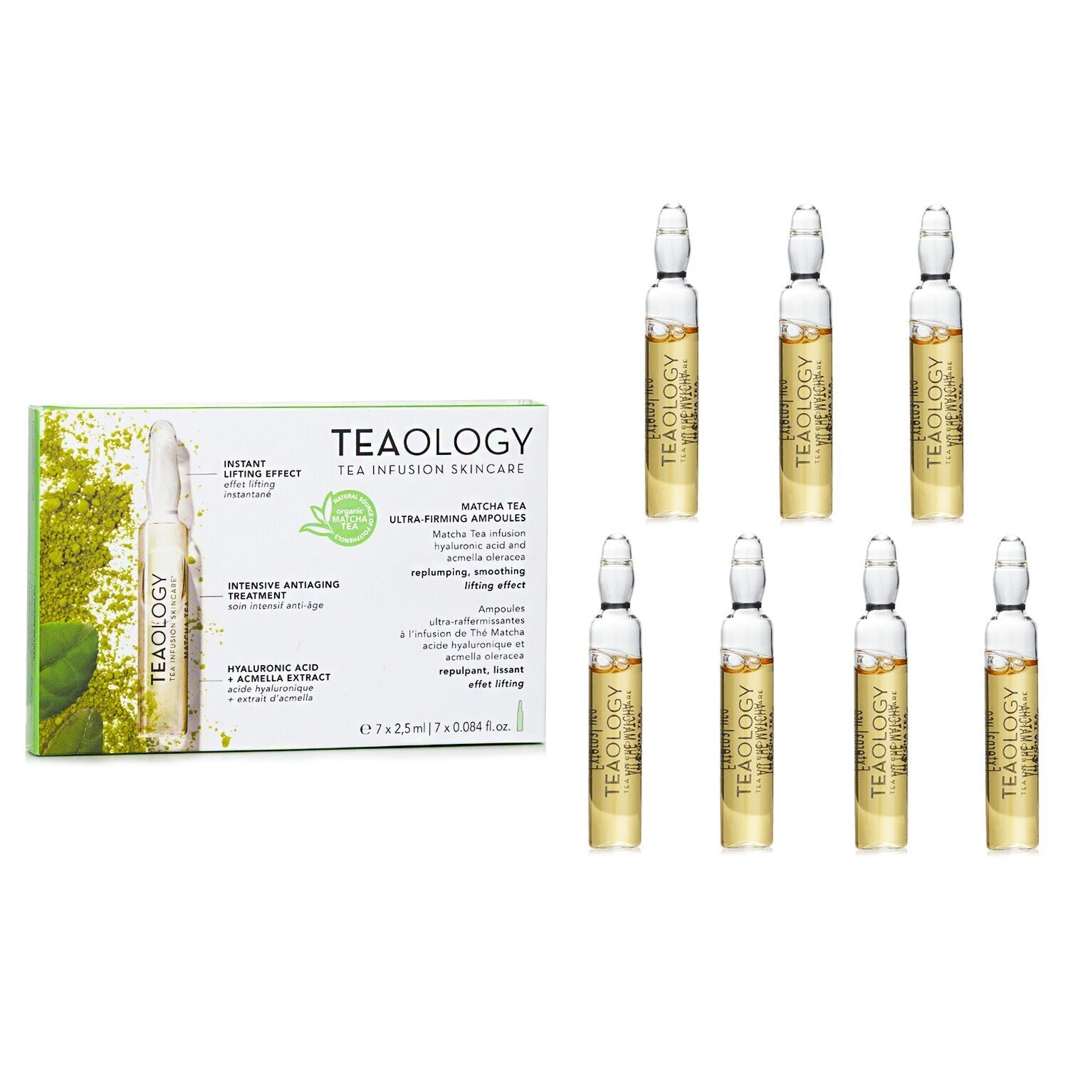 Teaology Matcha Tea Ultra Firming Ampoules  7x2.5ml/0.084oz