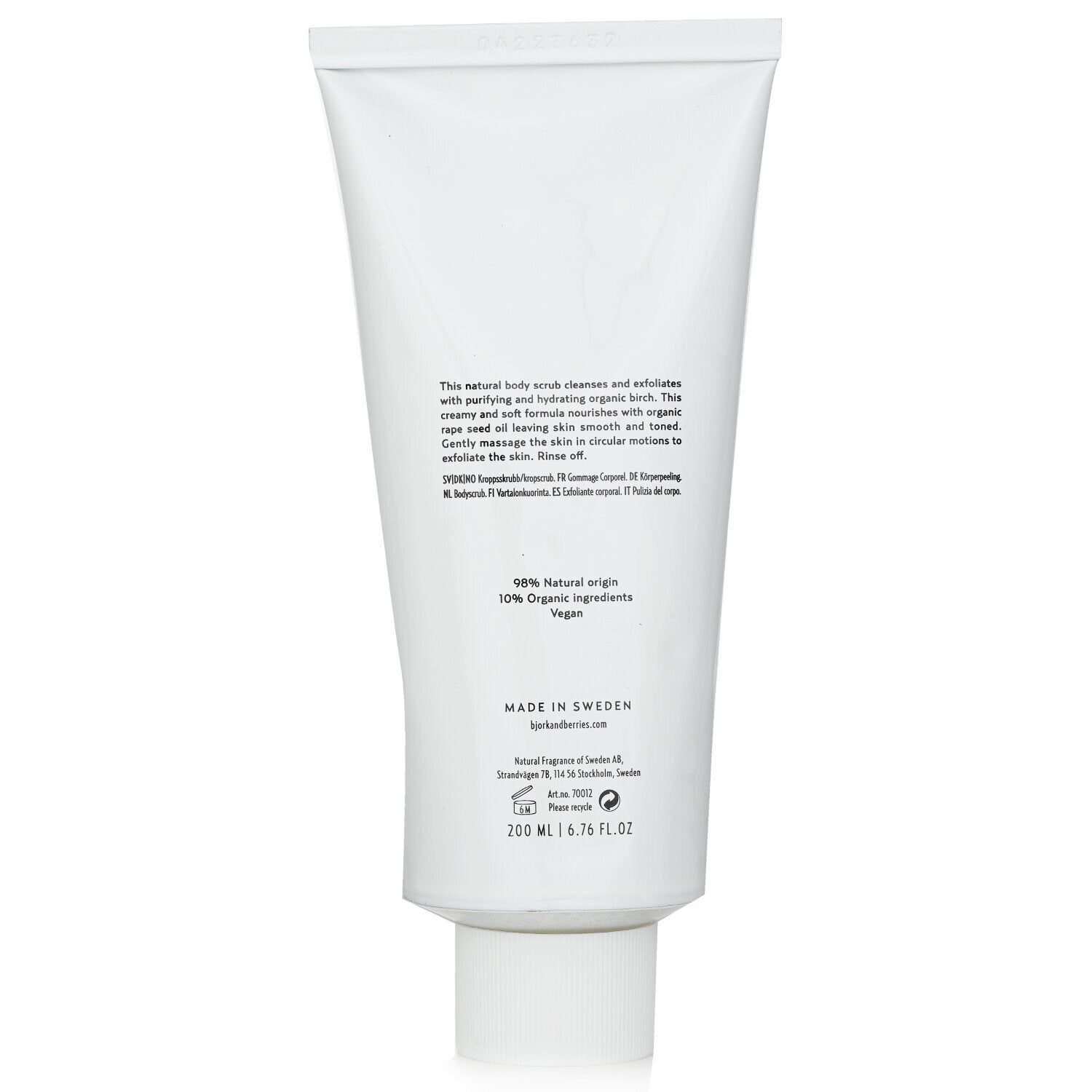 Bjork & Berries Body Scrub Creamy Exfoliating Treatment  200ml/6.76oz