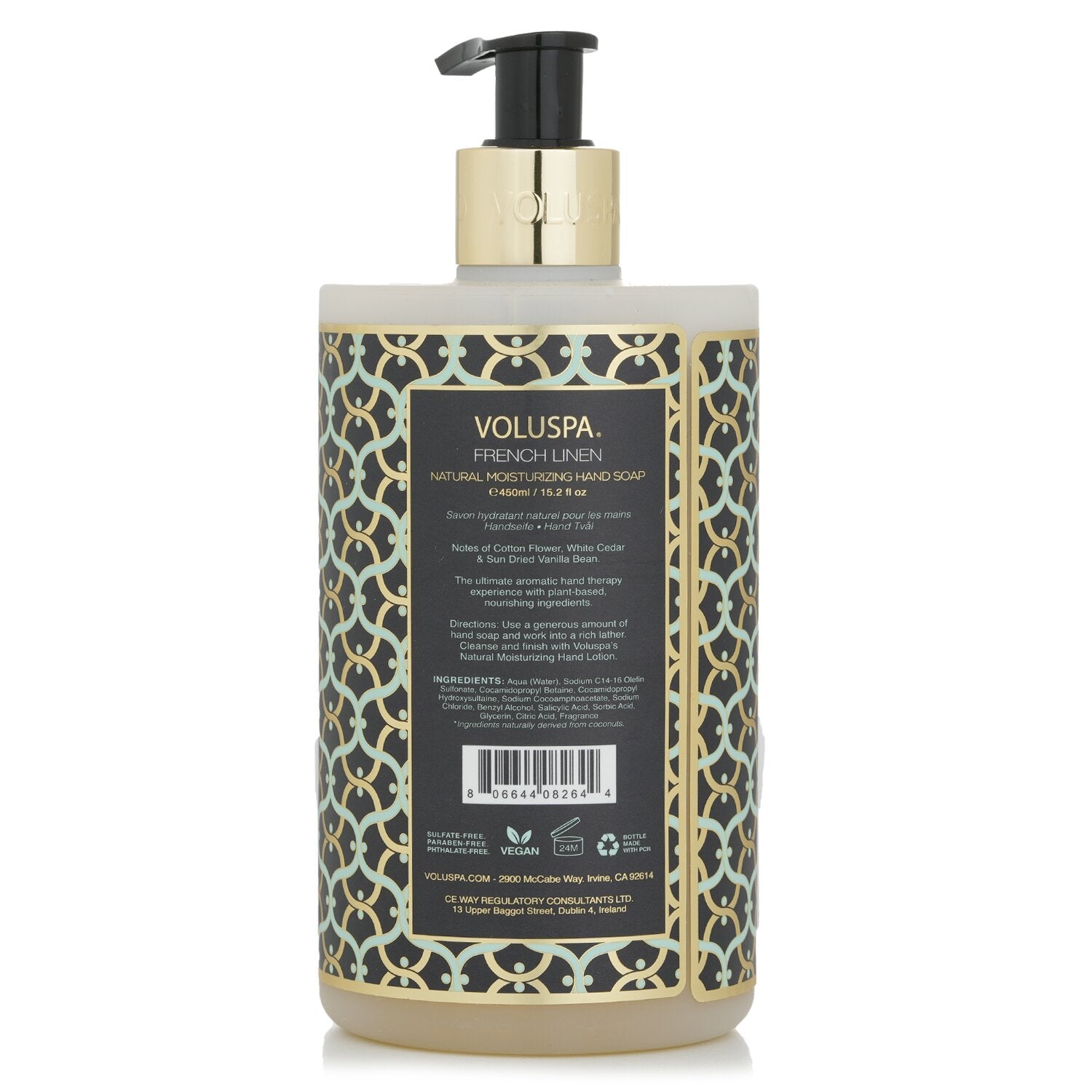 Voluspa French Linen Hand Soap - Cotton Flower, White Cedar & Sun Dried Vanilla