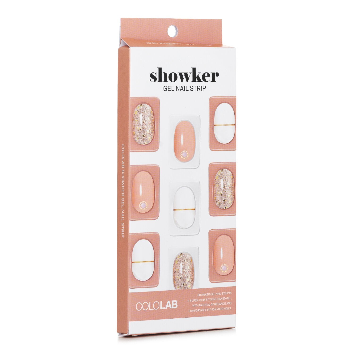 Cololab Showker Gel Nail Strip # CSA201 Gold Line Beige  1pcs