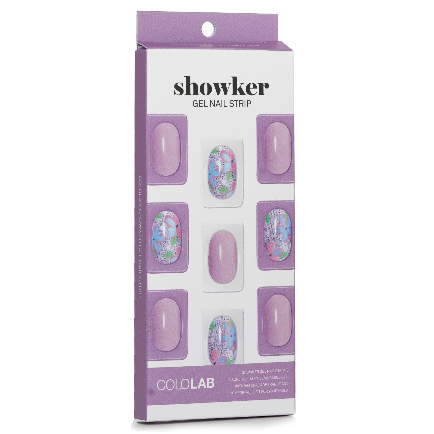 Cololab Showker Gel Nail Strip # CSA311 Violet Flower  1pcs