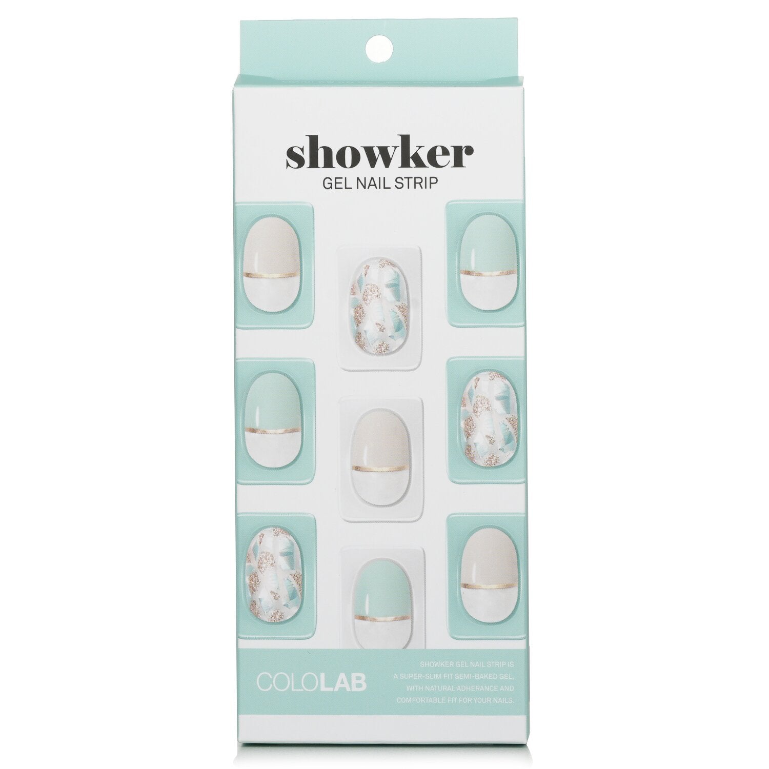 Cololab Showker Gel Nail Strip # CSA701 Jewel Shooting Mint  1pcs