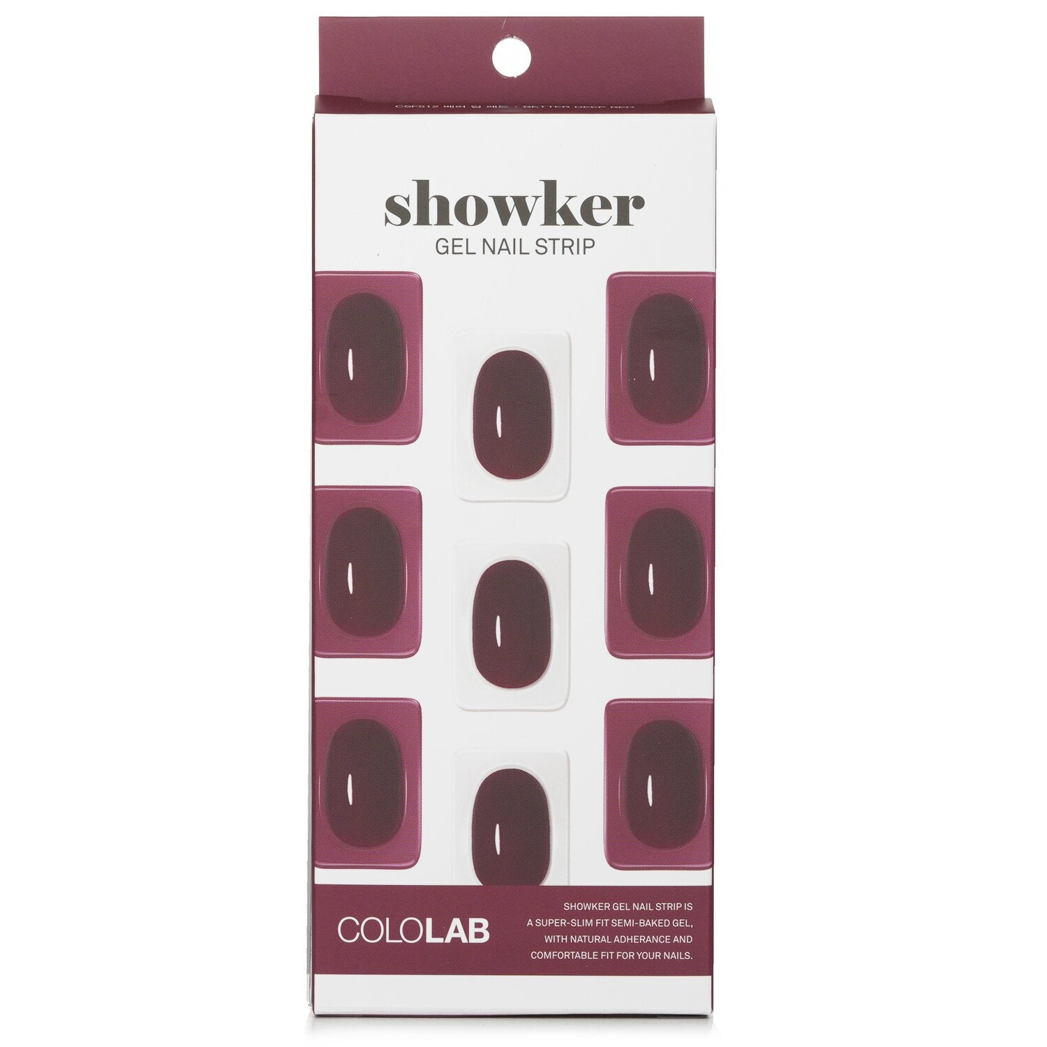 Cololab Showker Gel Nail Strip # CSF512 Better Deep Red  1pcs