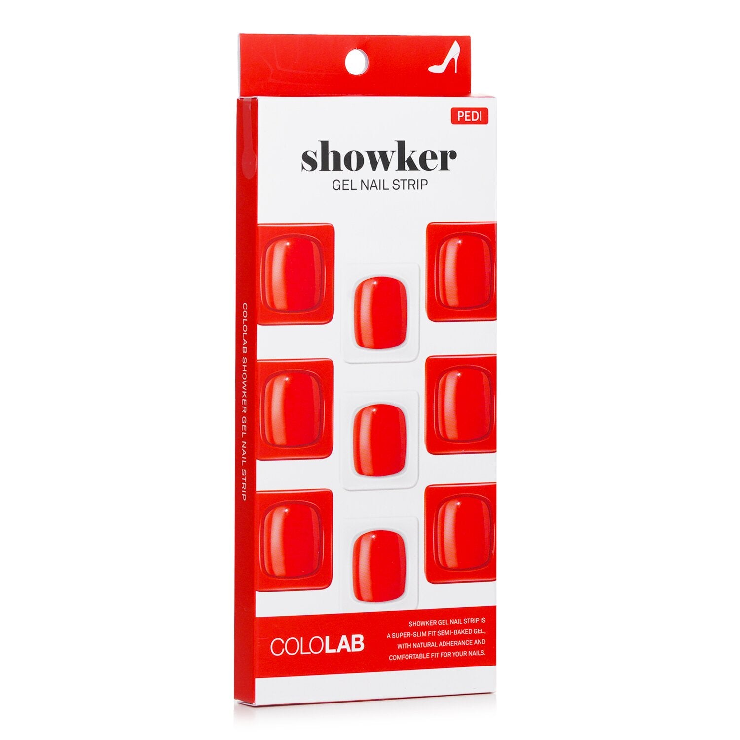 Cololab Showker Gel Nail Strip # CPF504 Real Red  1pcs