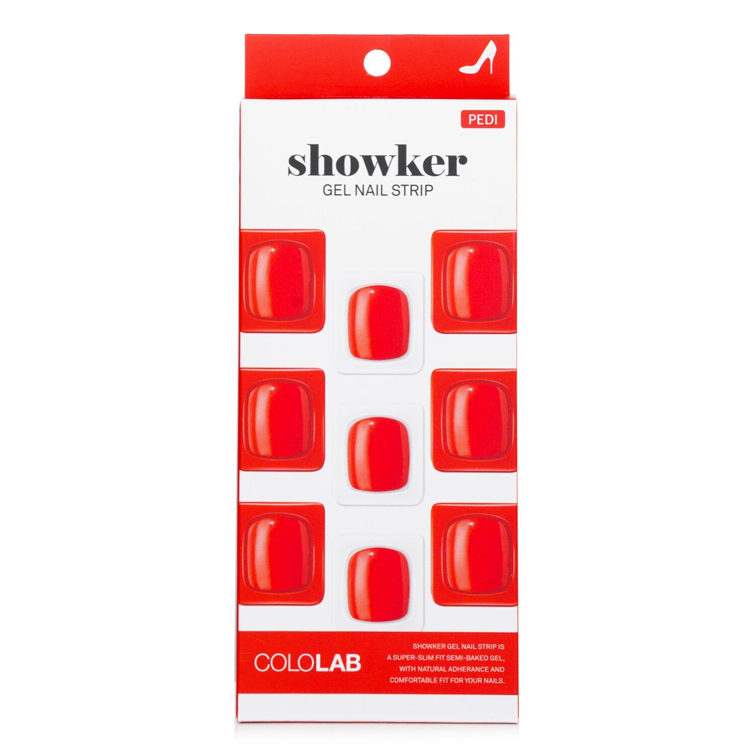 Cololab Showker Gel Nail Strip # CPF504 Real Red  1pcs