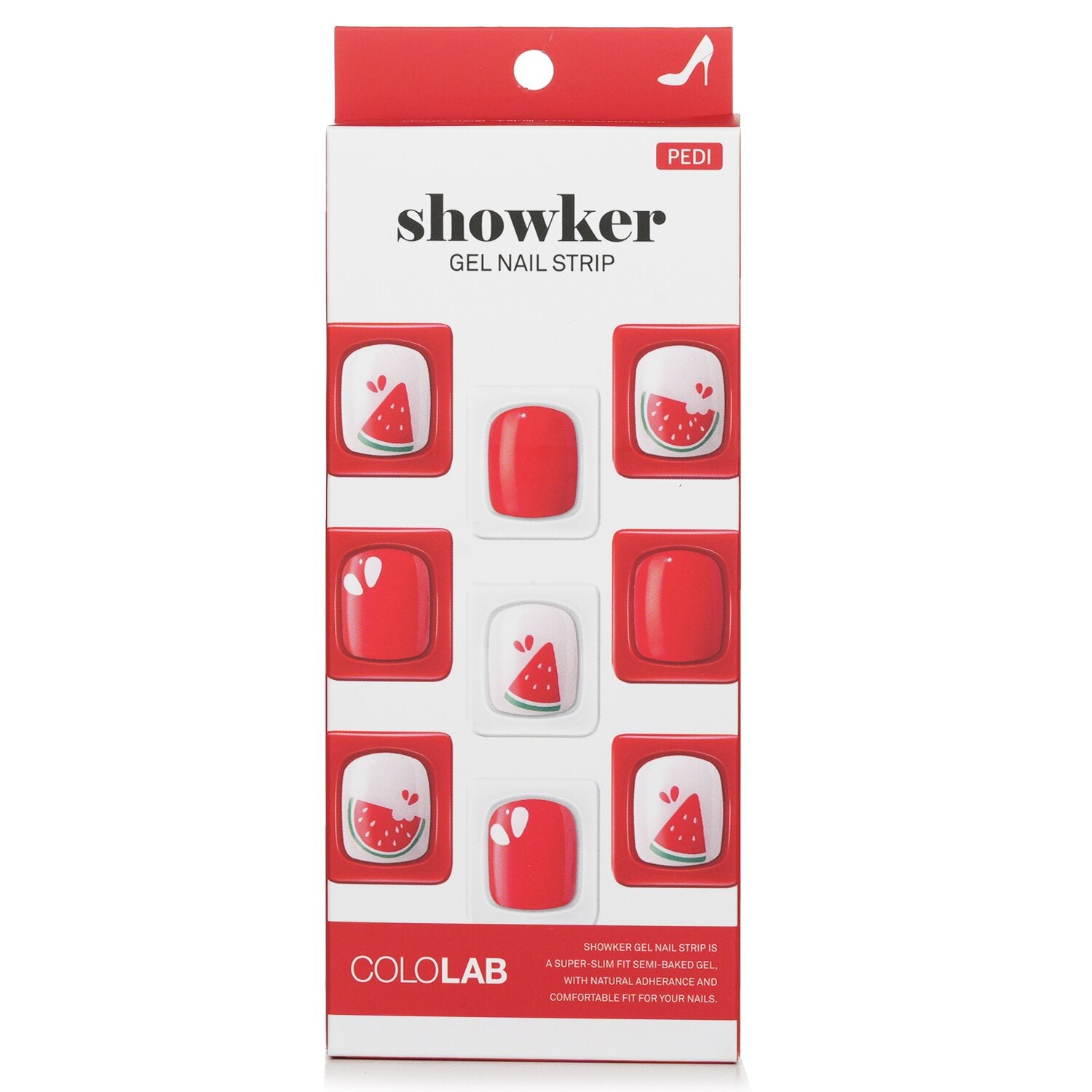 Cololab Showker Gel Nail Strip # CPA505 Cool Watermelon  1pcs