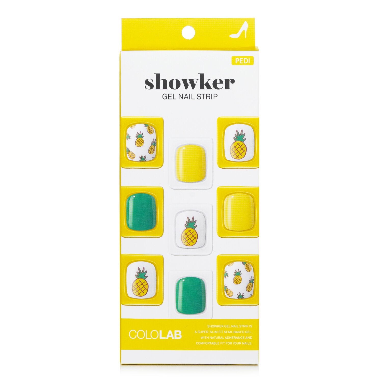 Cololab Showker Gel Nail Strip # CPA702 Aloha Pineapple  1pcs