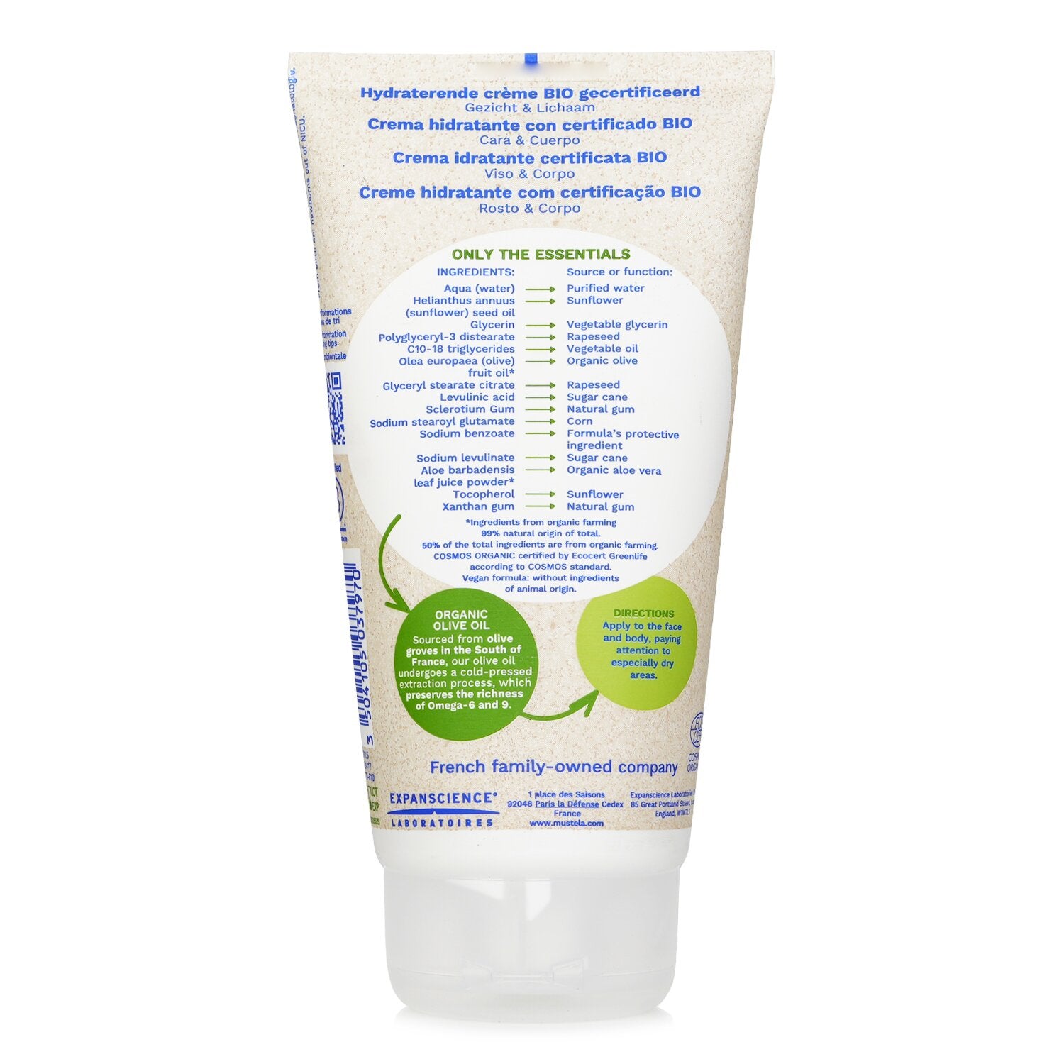 Mustela Organic Hydrating Face And Body Cream with Olive Oil (Fragrance Free) 15