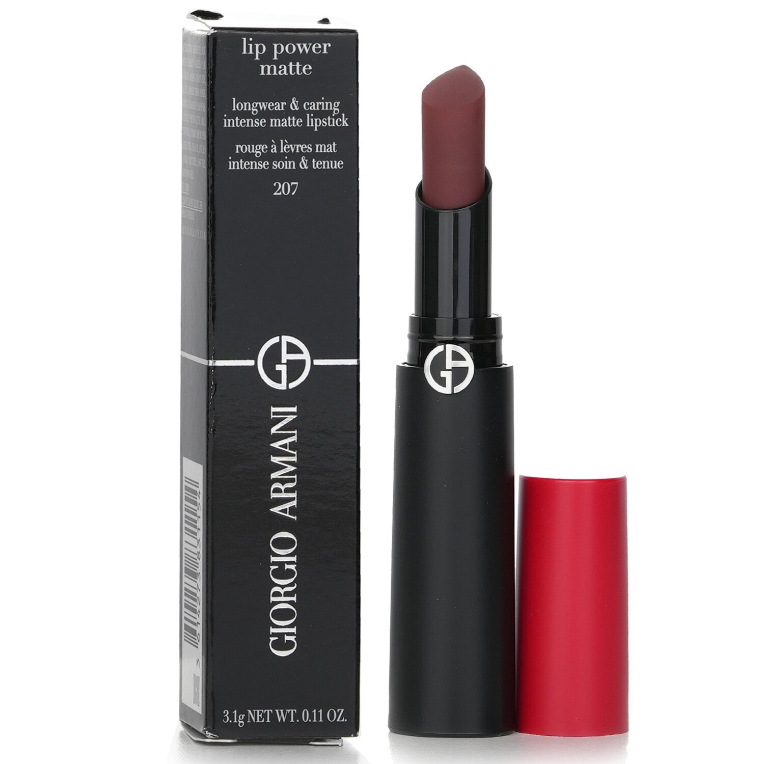 Giorgio Armani Lip Power Matte Longwear & Caring Intense Matte Lipstick - # 207