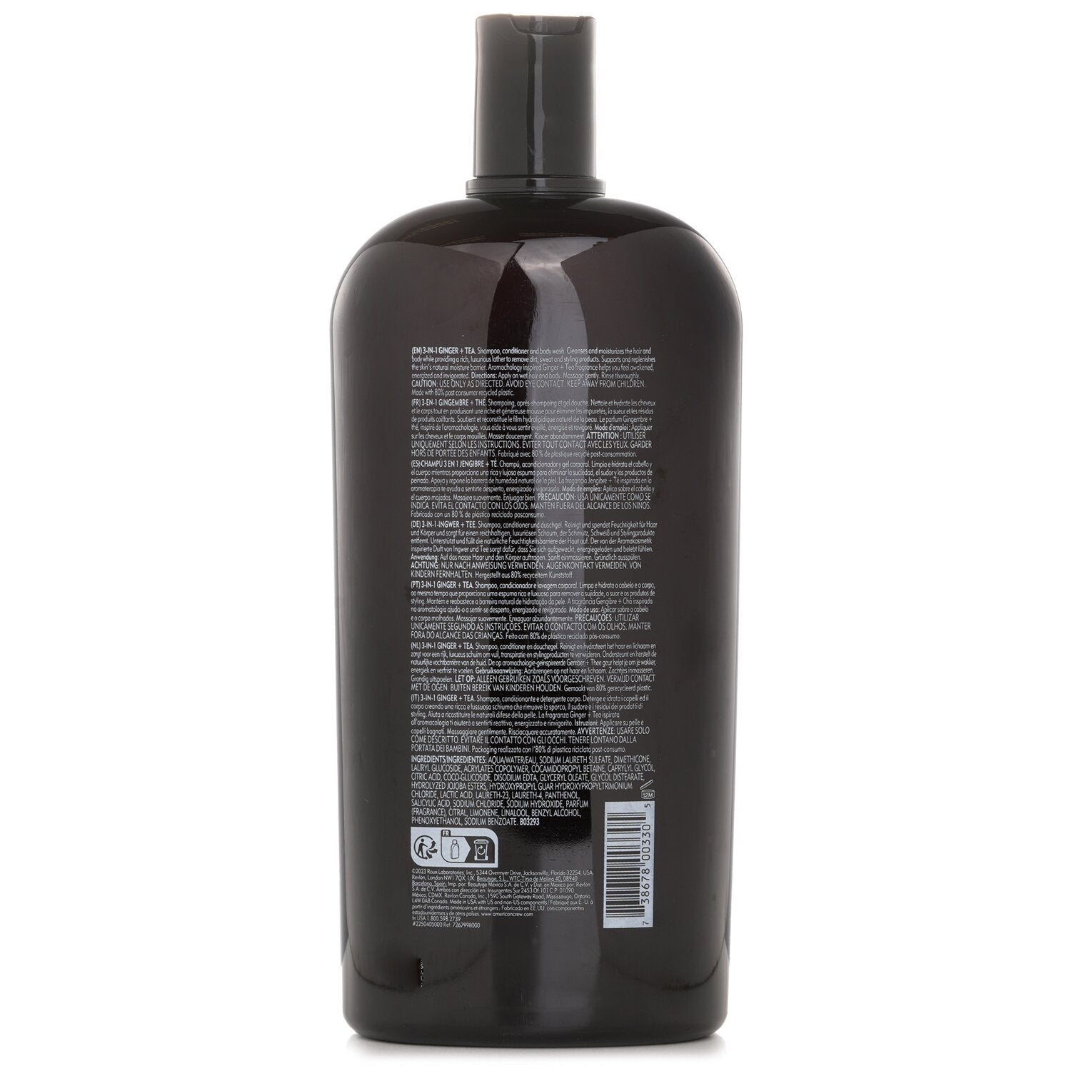 American Crew 3-in-1 Ginger + Tea Shampoo, Conditioner And Body Wash 1000ml/33.8