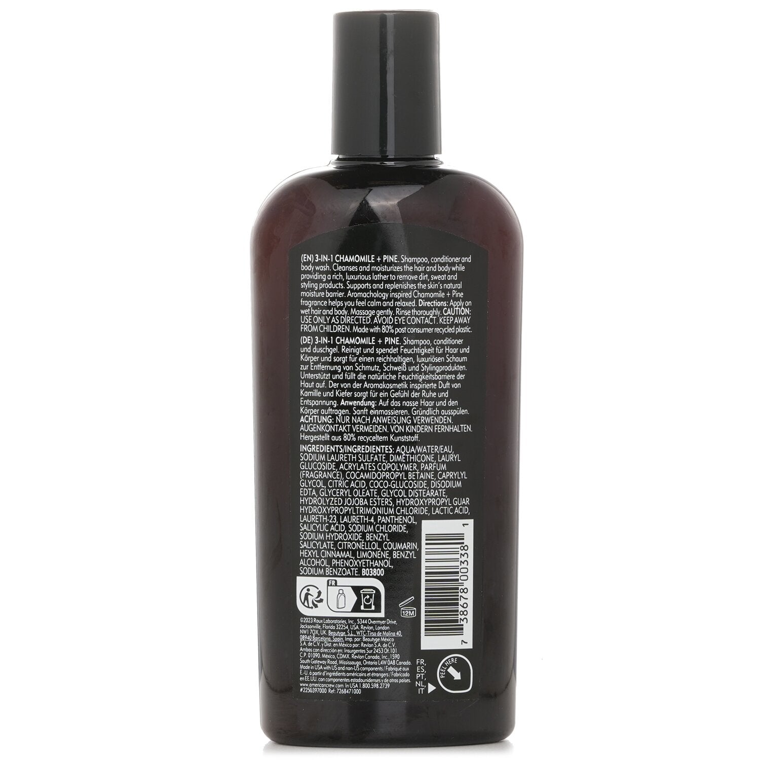 American Crew 3-in-1 Chamomile + Pine Shampoo,  Conditioner And Body Wash 250ml/