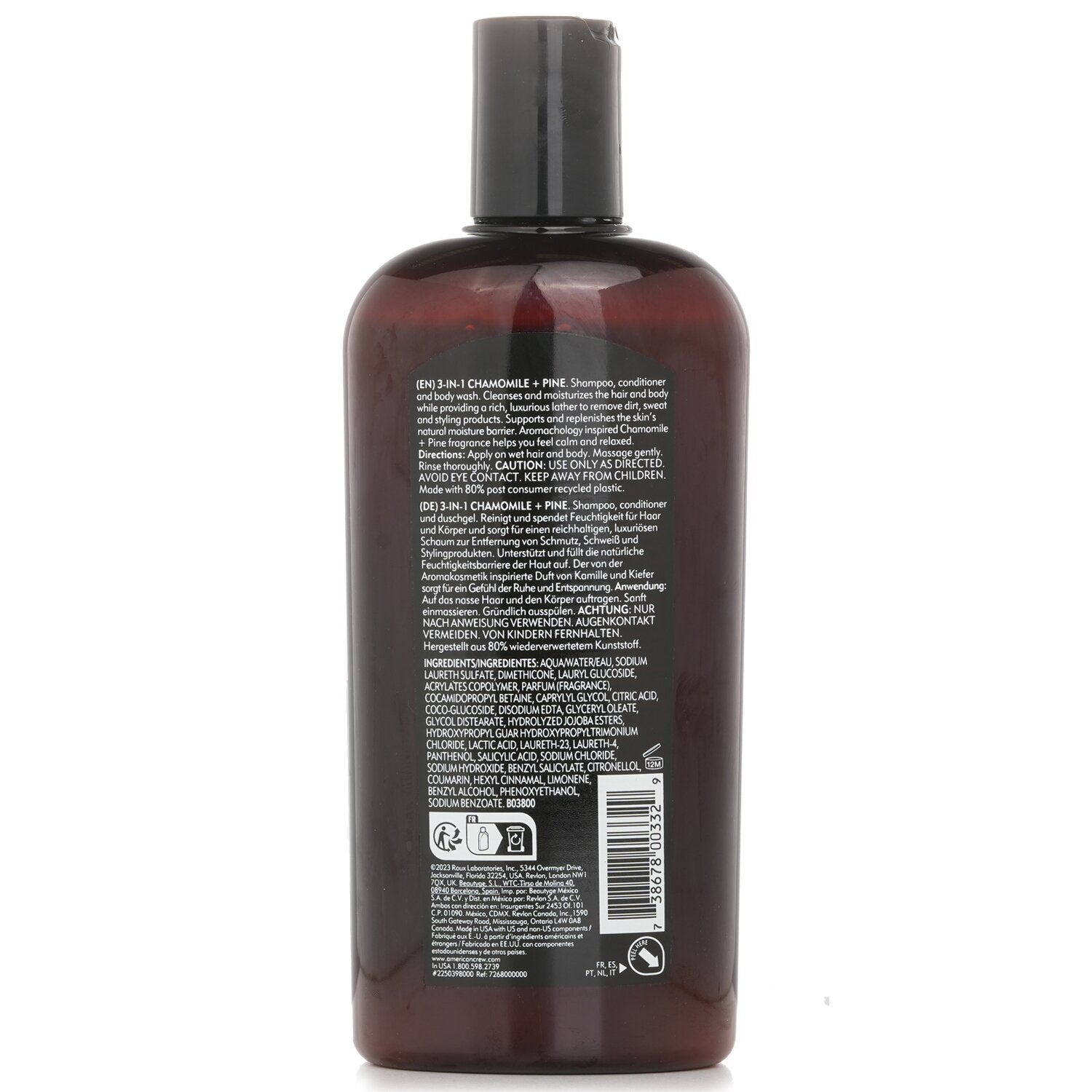 American Crew 3-in-1 Chamomile + Pine Shampoo, Conditioner And Body Wash 450ml/1
