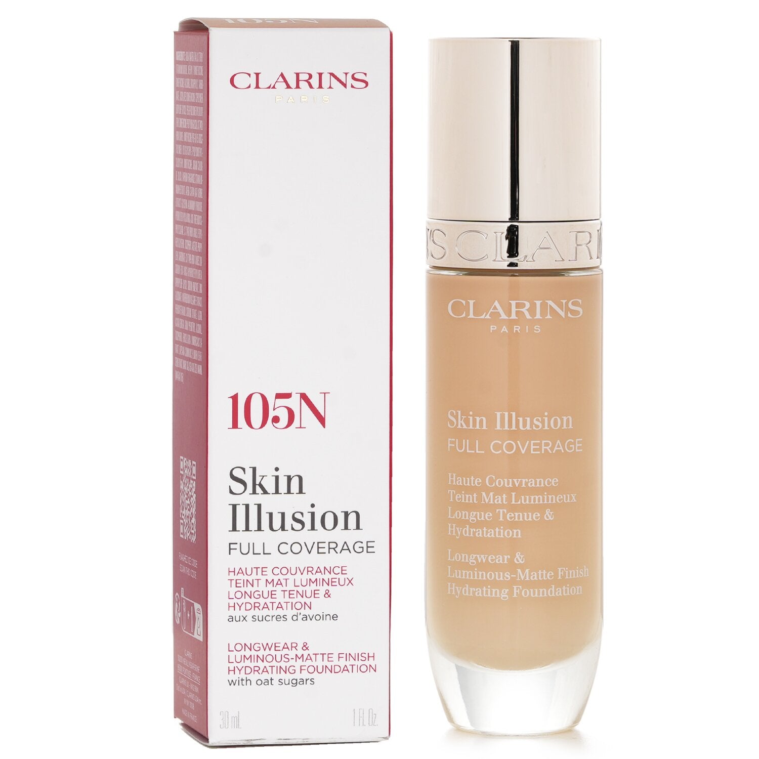 Clarins Skin Illusion Full Coverage Foundation - # 105N 30ml